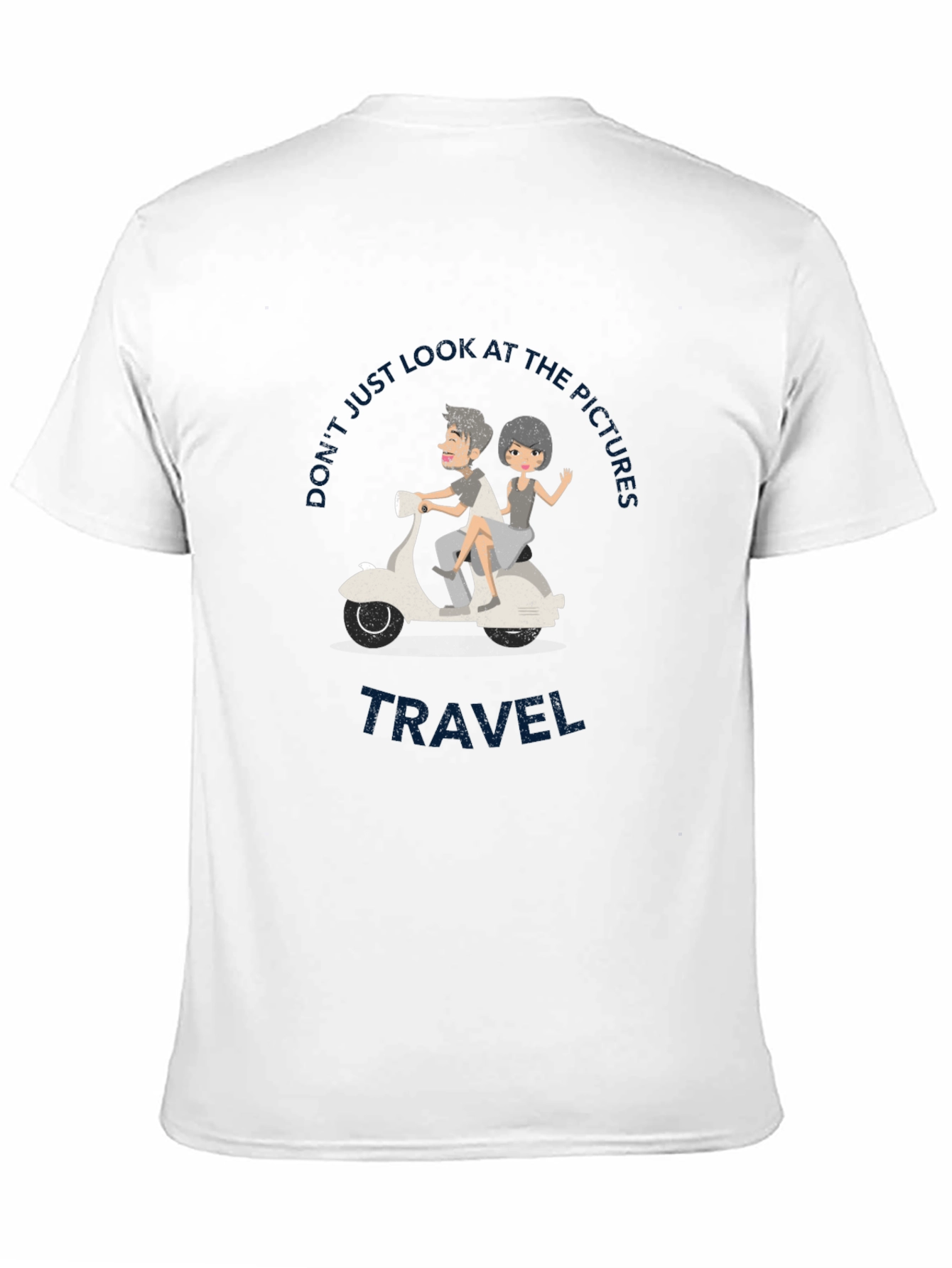 Travel Vibes Graphic Tee - Black Cotton T-Shirt