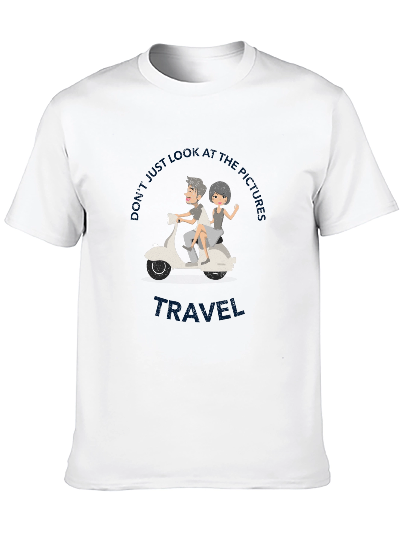 Travel Vibes Graphic Tee - Black Cotton T-Shirt