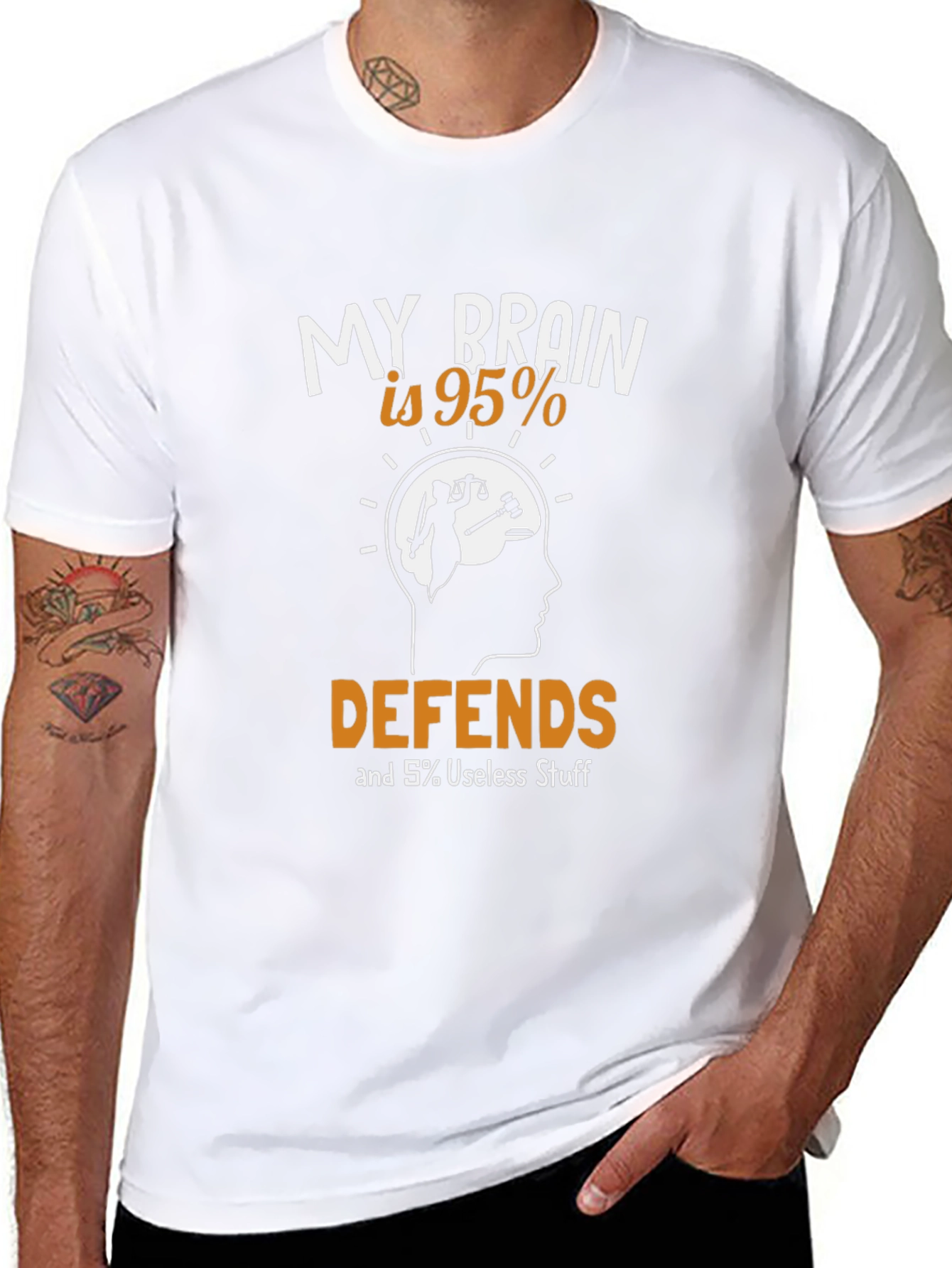 My Brain 95% Defends Lawyer Humor T-Shirt