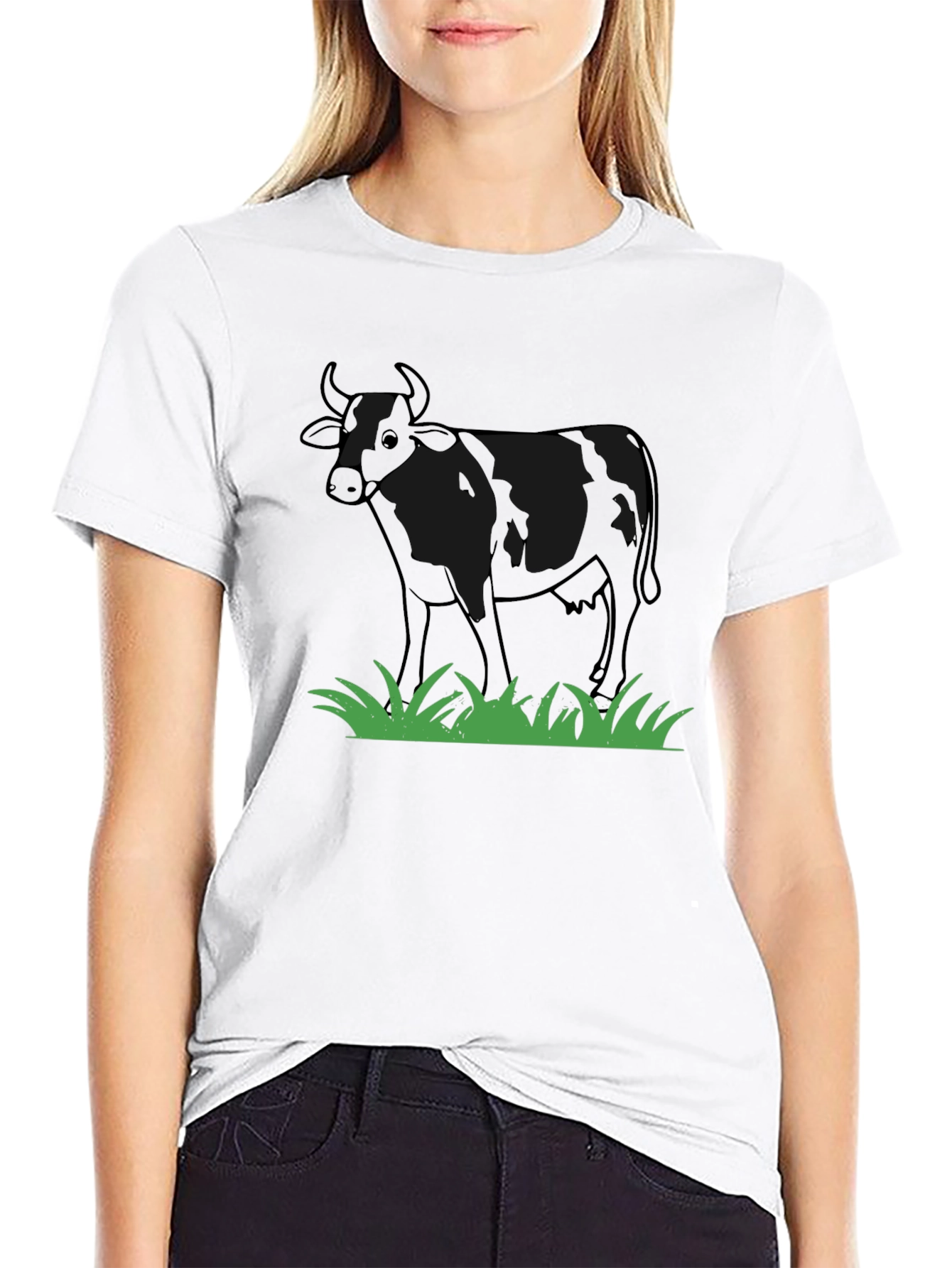 Cow Graphic T-Shirt - Black