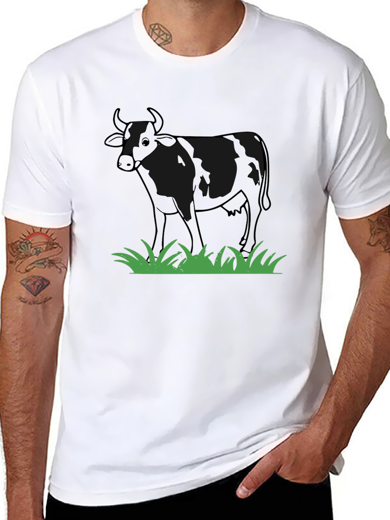 Cow Graphic T-Shirt - Black