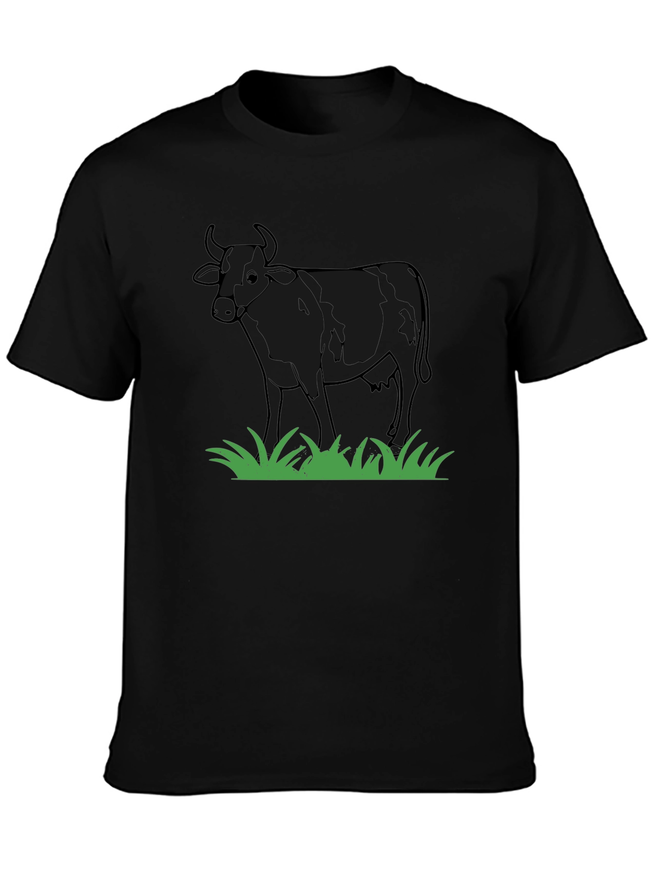 Cow Graphic T-Shirt - Black