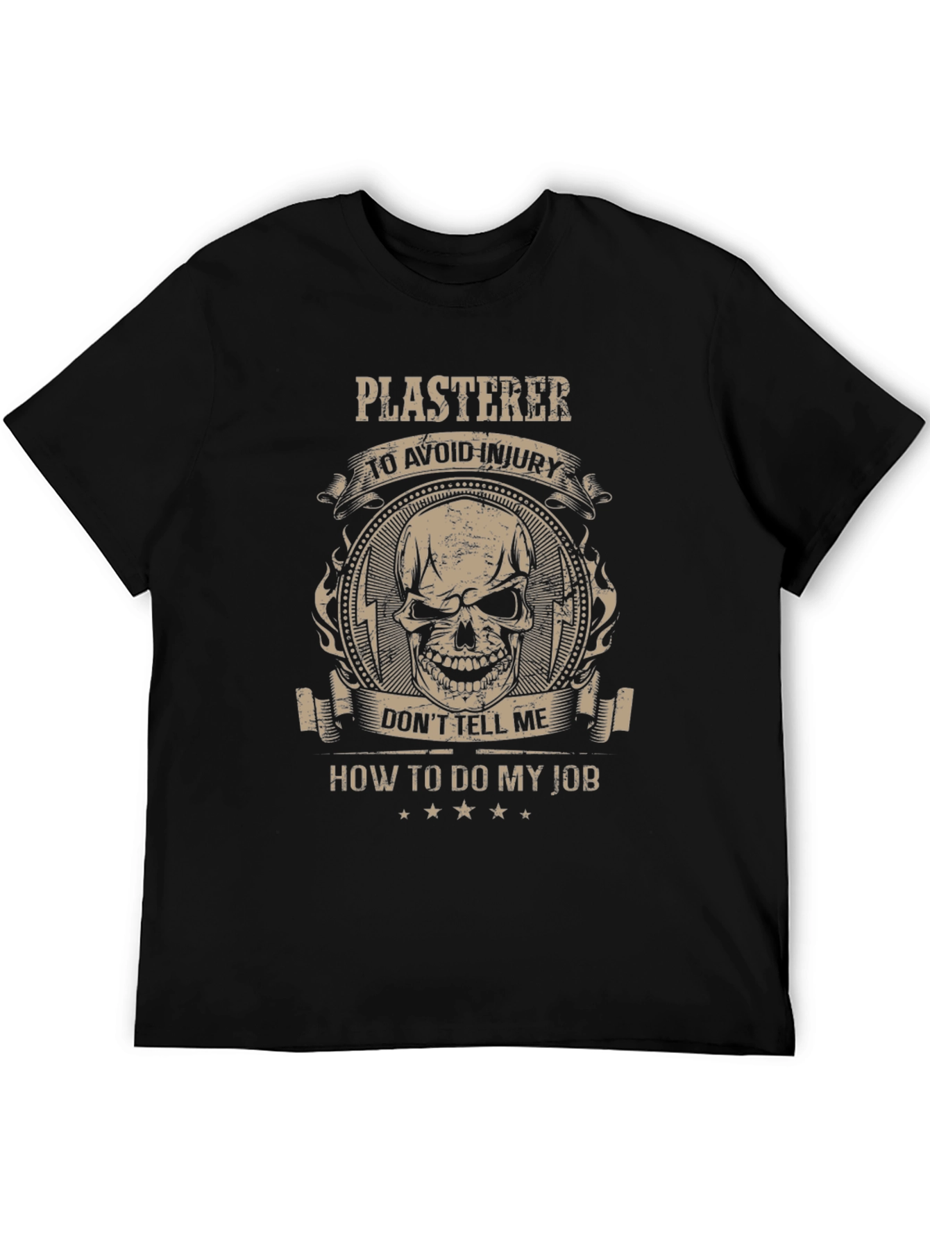 Plasterer Skull Graphic T-Shirt - Avoid Injury