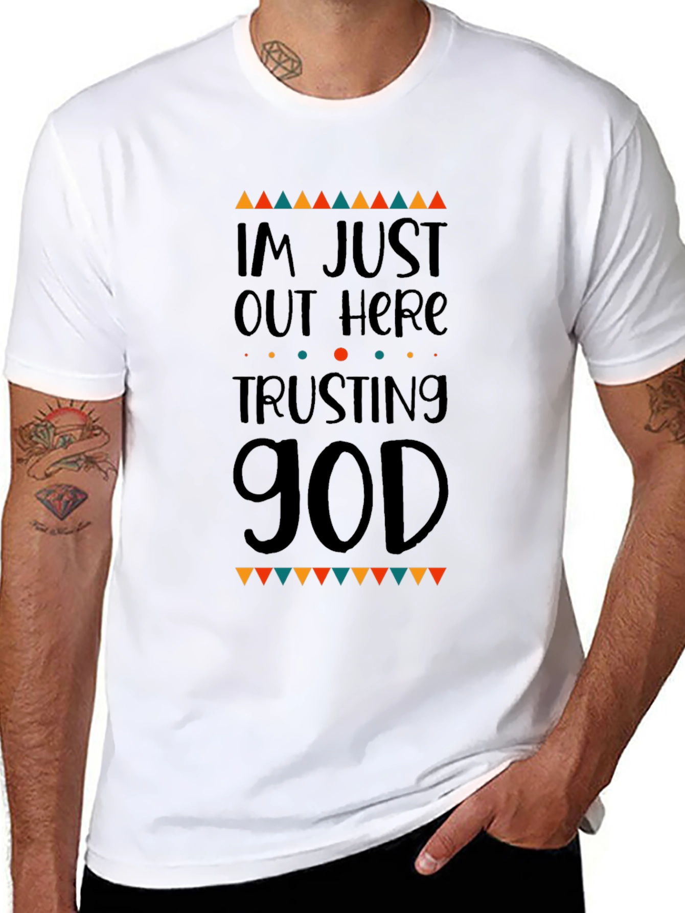 Trusting God Graphic Tee - Religious Mens T-Shirt