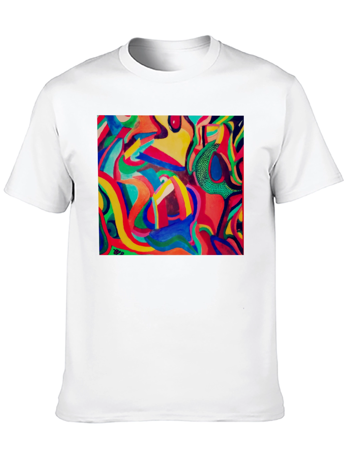 Abstract Art Print Black T-Shirt Unique Design