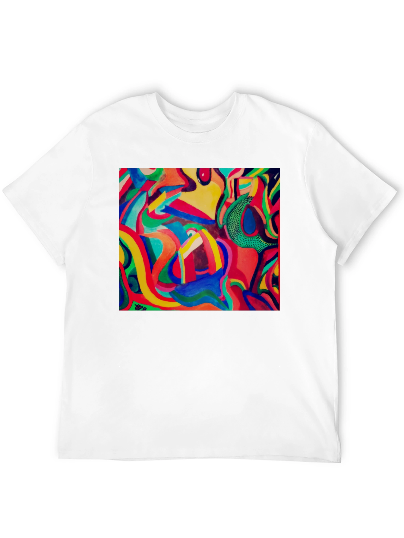 Abstract Art Print Black T-Shirt Unique Design