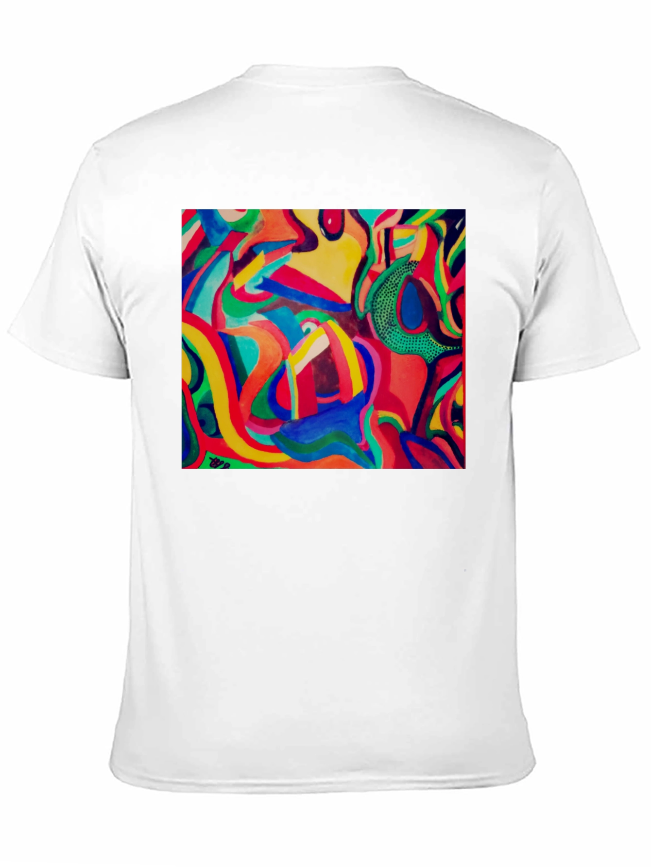 Abstract Art Print Black T-Shirt Unique Design