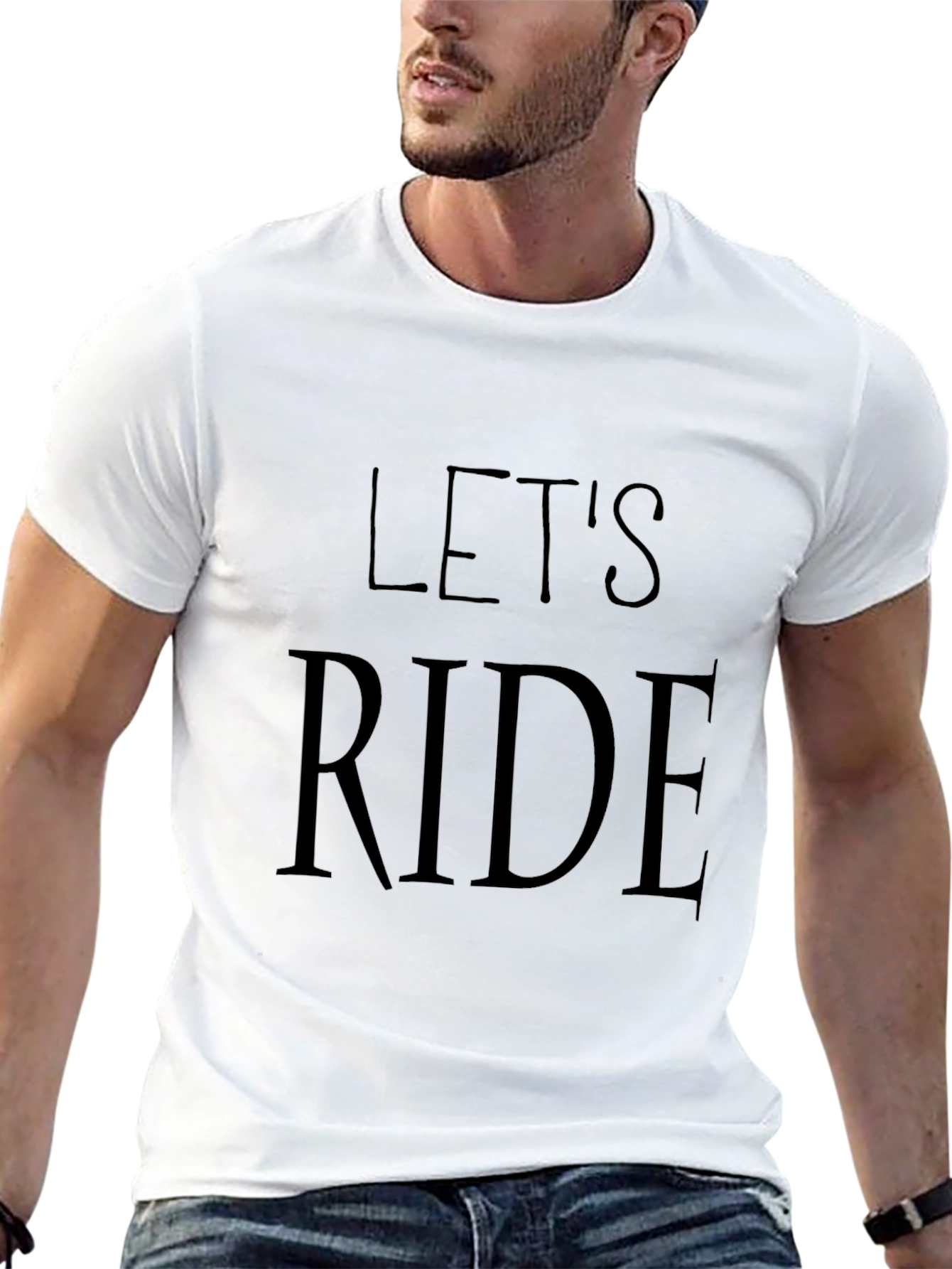 Lets Ride Black Tee - Cool Graphic Design