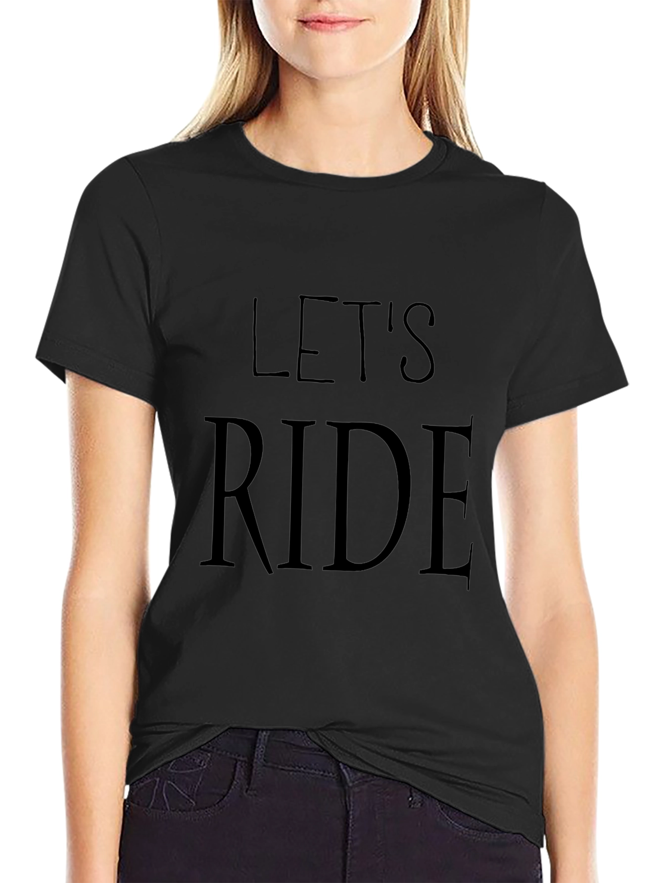 Lets Ride Black Tee - Cool Graphic Design