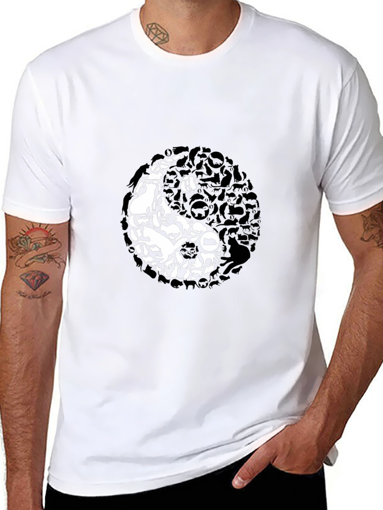 Yin Yang Cats T-Shirt - Balance & Harmony