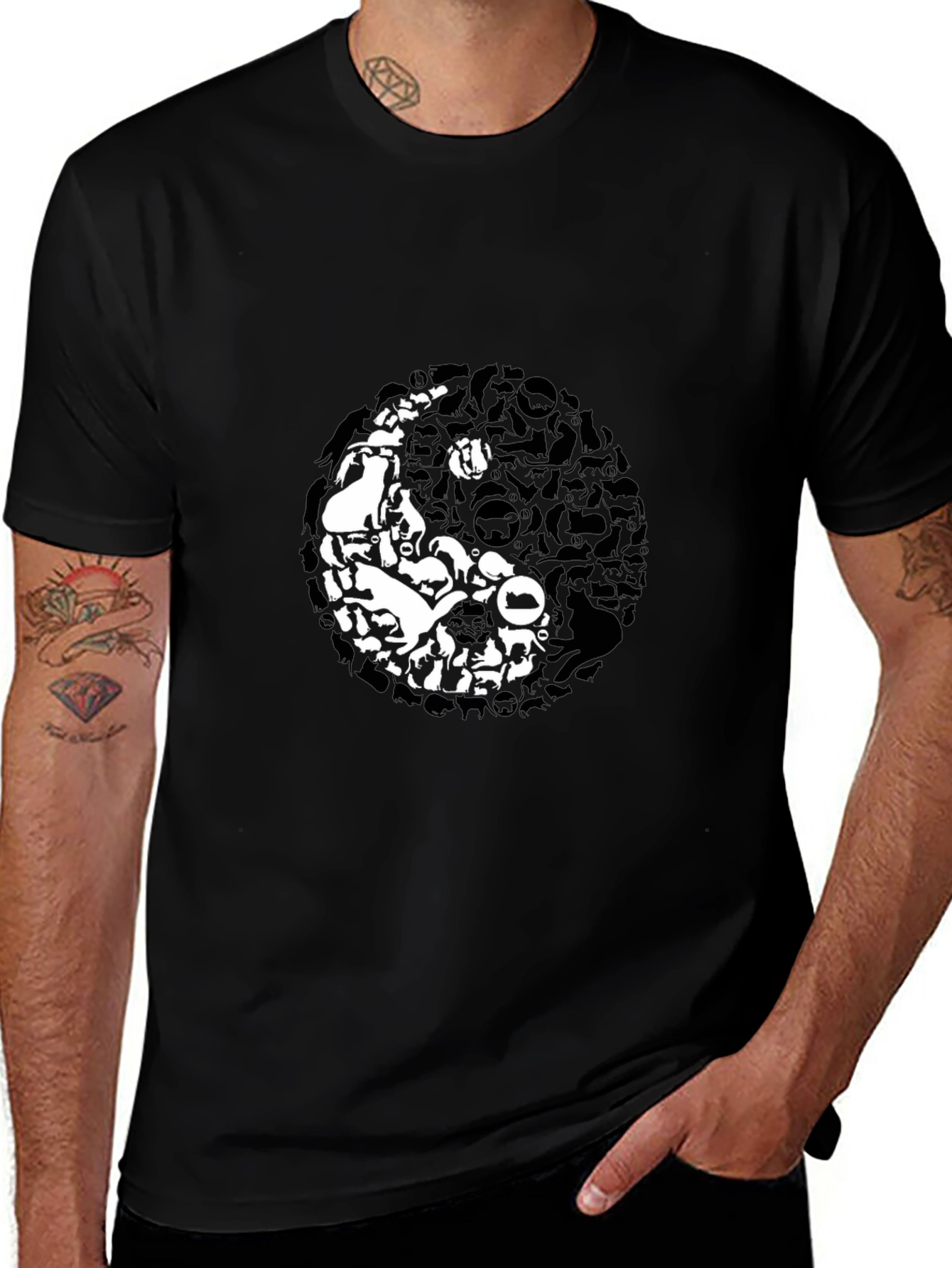 Yin Yang Cats T-Shirt - Balance & Harmony