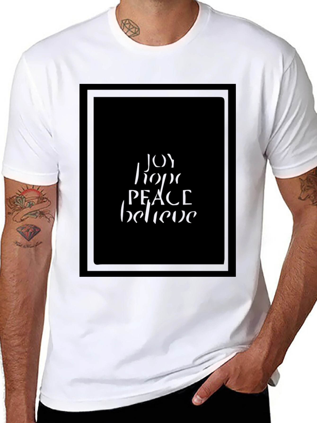 Joy Hope Peace Believe Graphic Tee