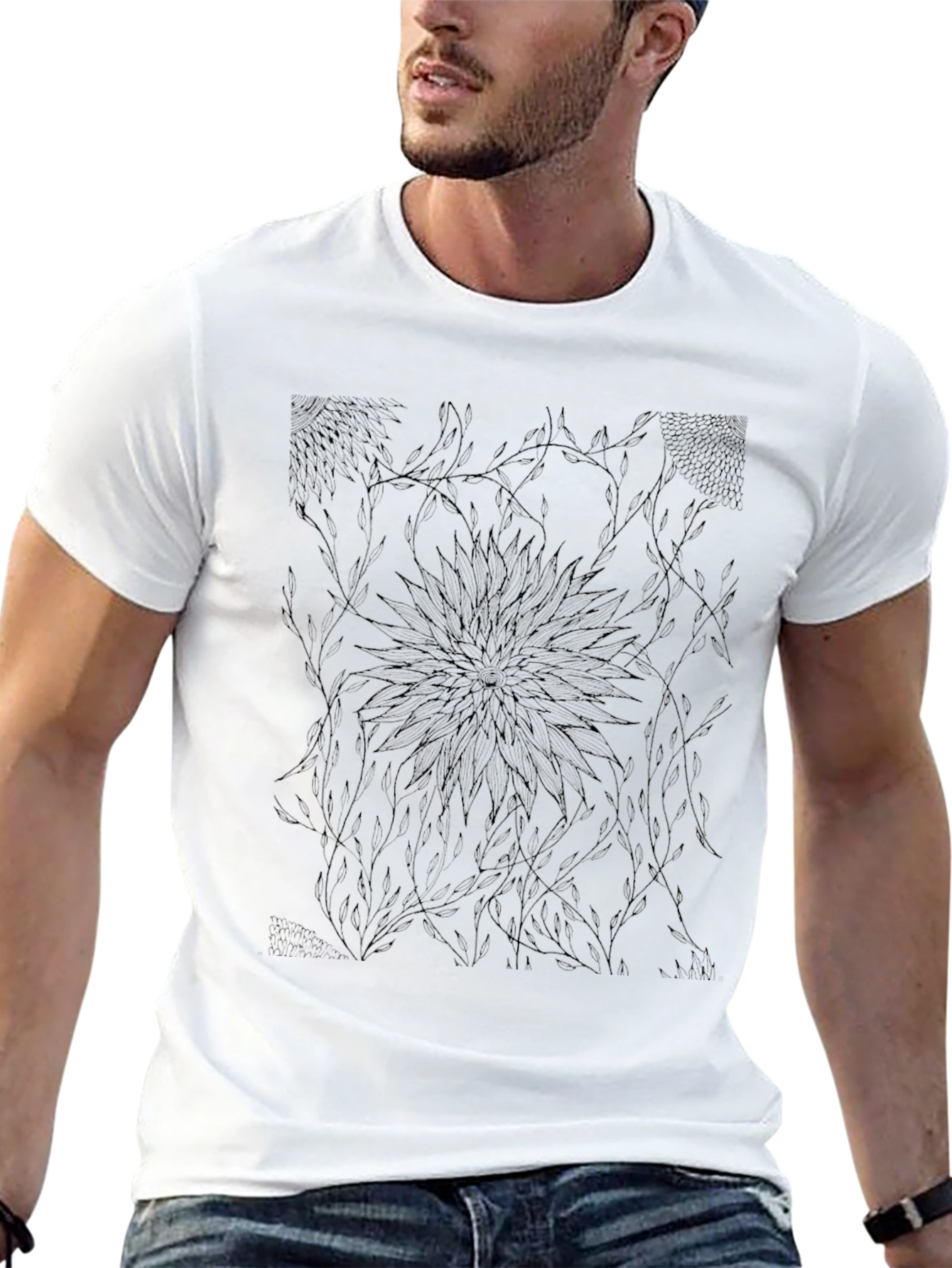 Abstract Black Graphic Tee