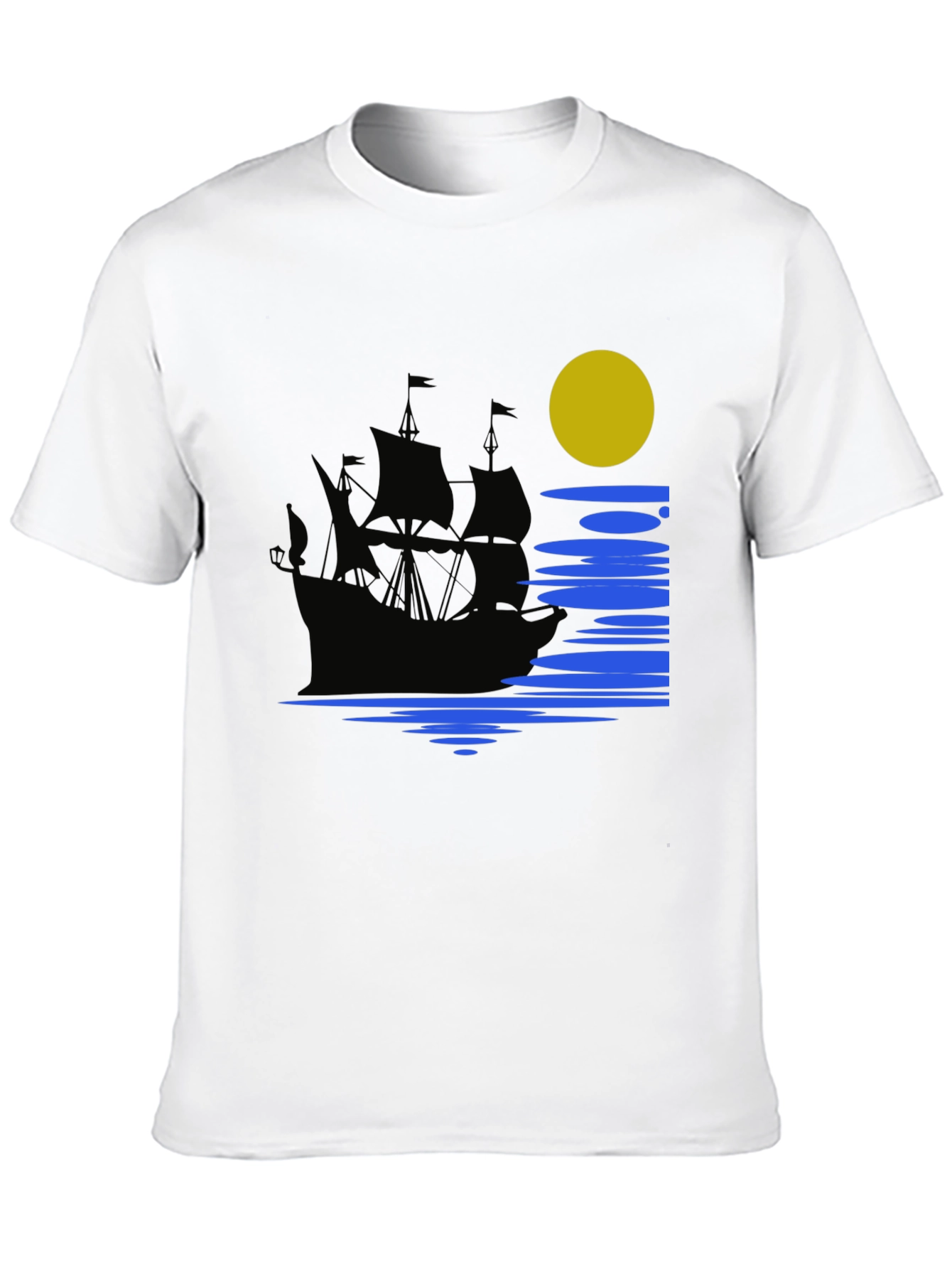 Nautical Moonlight Black T-Shirt