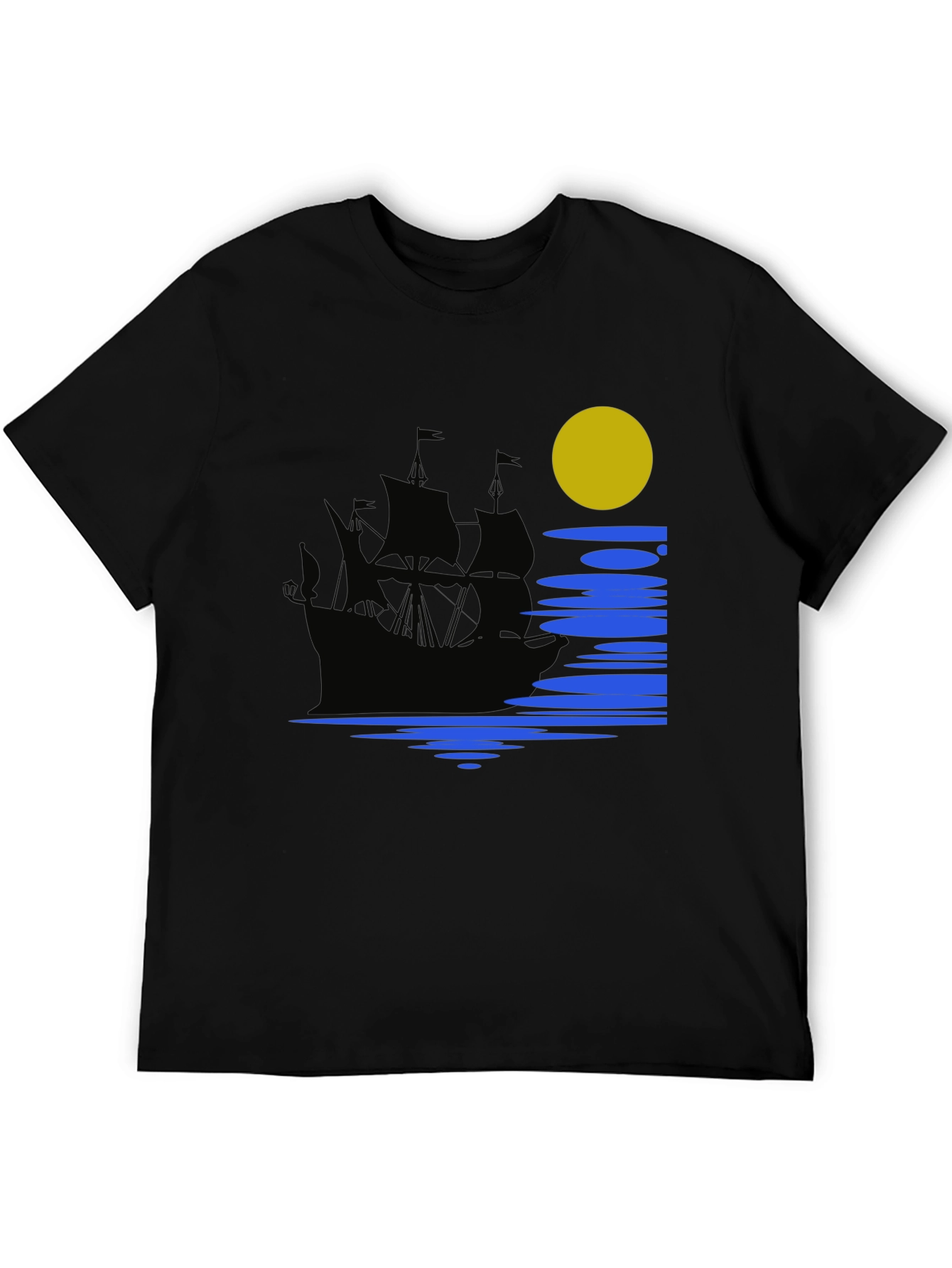 Nautical Moonlight Black T-Shirt