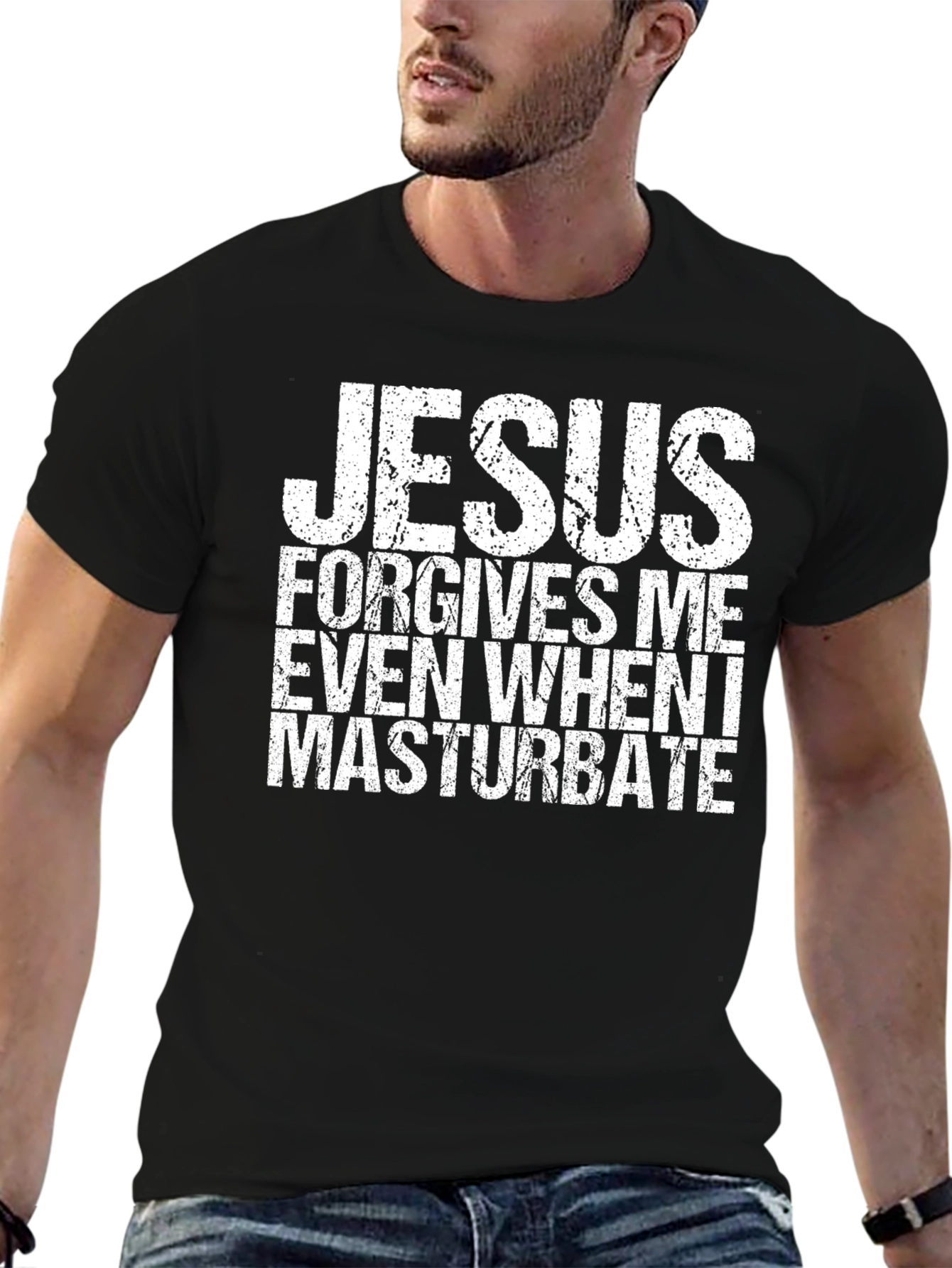 Jesus Forgives Me Black T-Shirt