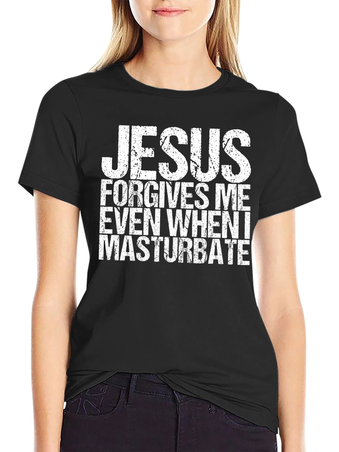 Jesus Forgives Me Black T-Shirt