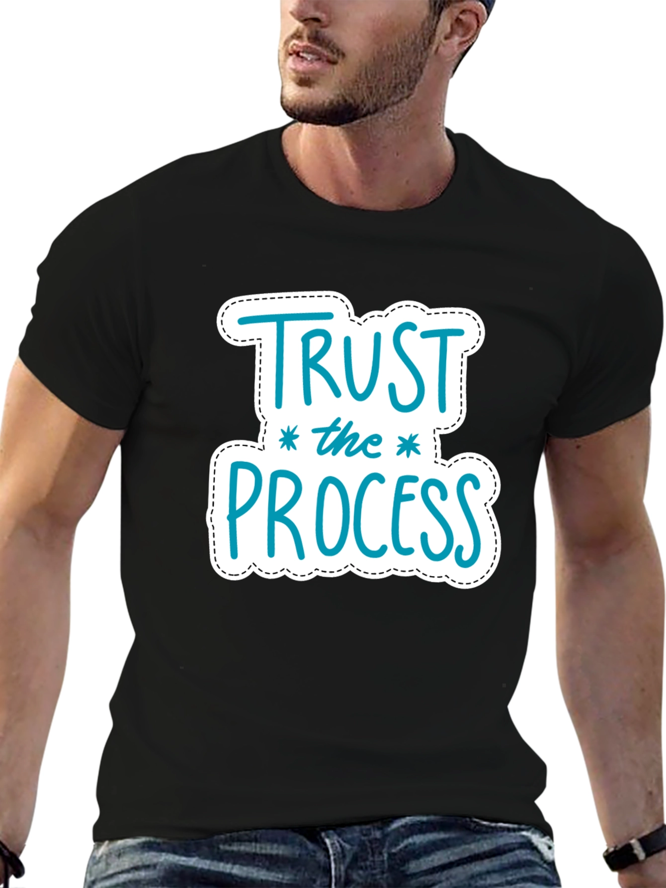 Trust the Process Graphic Tee - Motivational Black T-Shirt