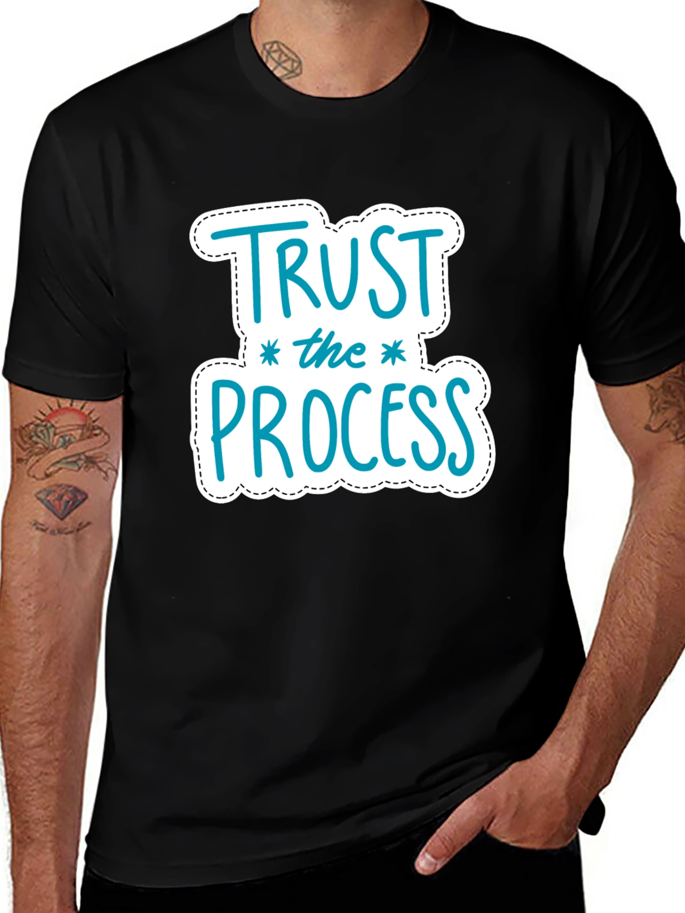 Trust the Process Graphic Tee - Motivational Black T-Shirt