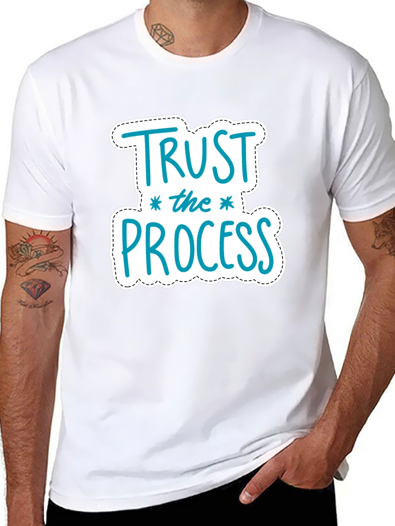 Trust the Process Graphic Tee - Motivational Black T-Shirt