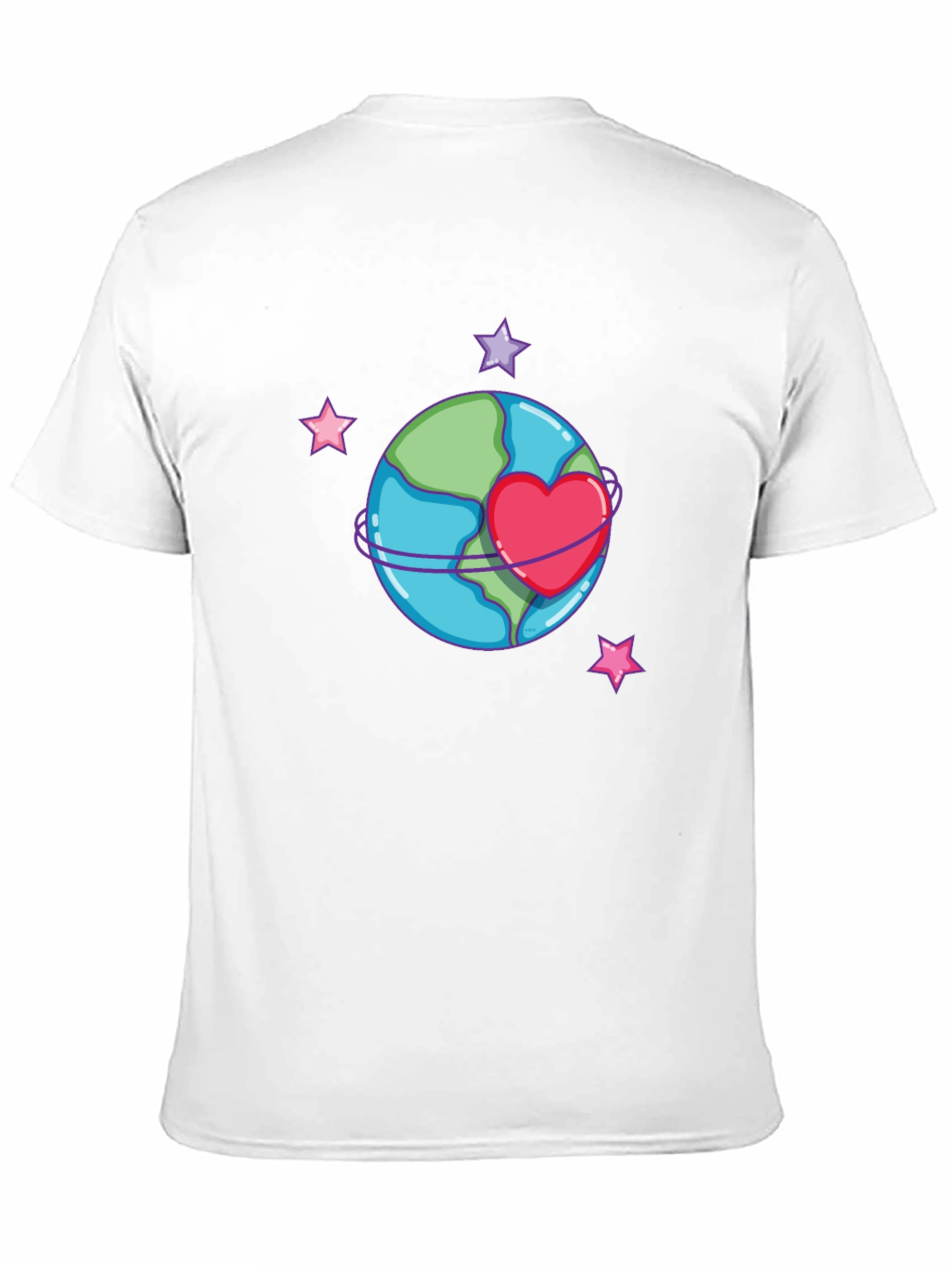 Planet Heart Graphic Tee - Black Cotton T-Shirt