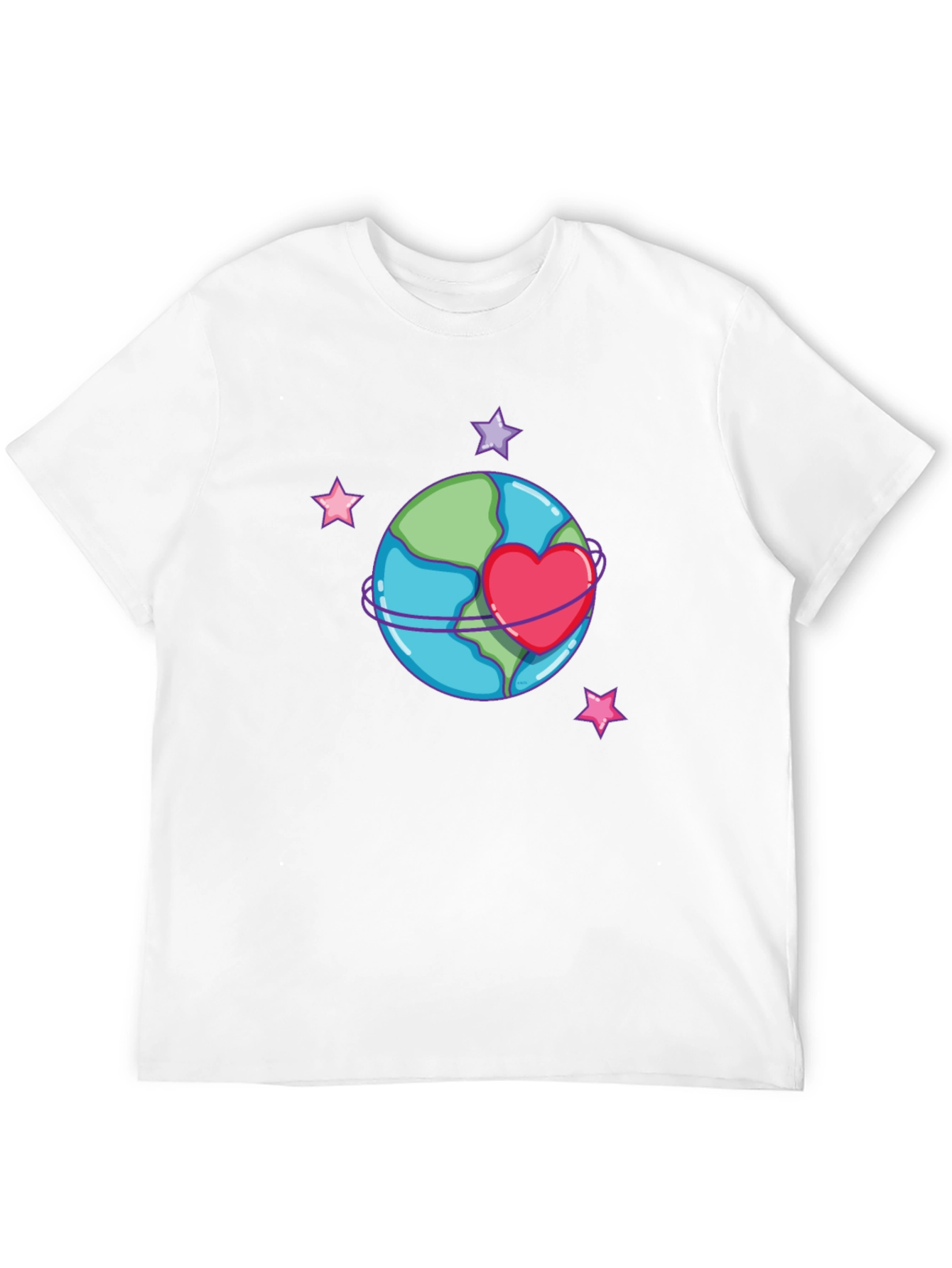 Planet Heart Graphic Tee - Black Cotton T-Shirt