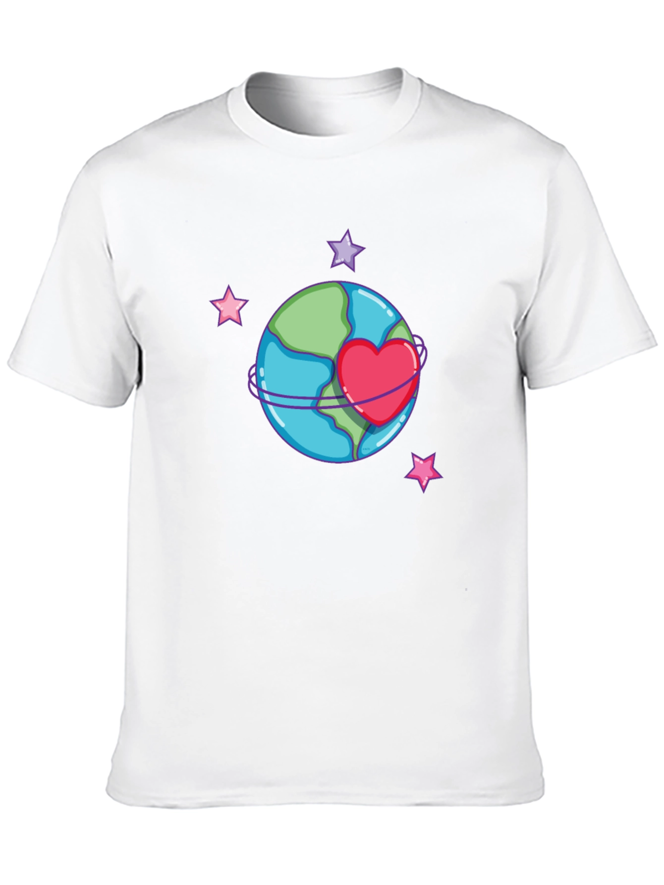 Planet Heart Graphic Tee - Black Cotton T-Shirt