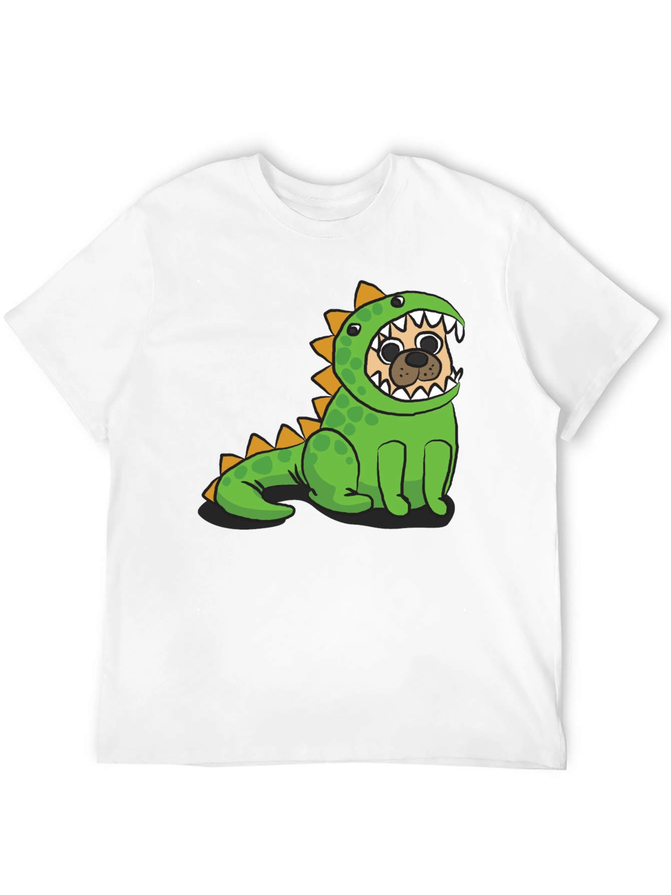Pug in Dino Costume Graphic T-Shirt