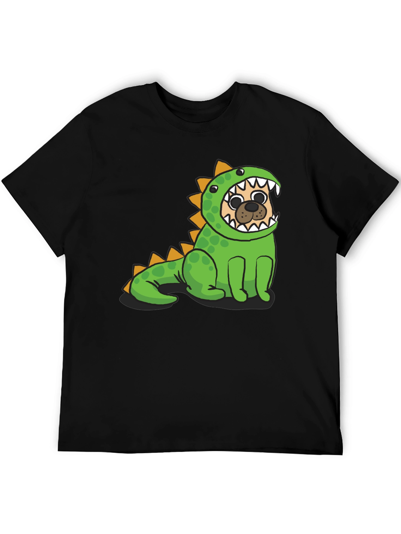 Pug in Dino Costume Graphic T-Shirt