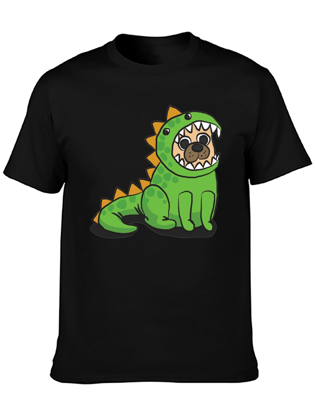 Pug in Dino Costume Graphic T-Shirt