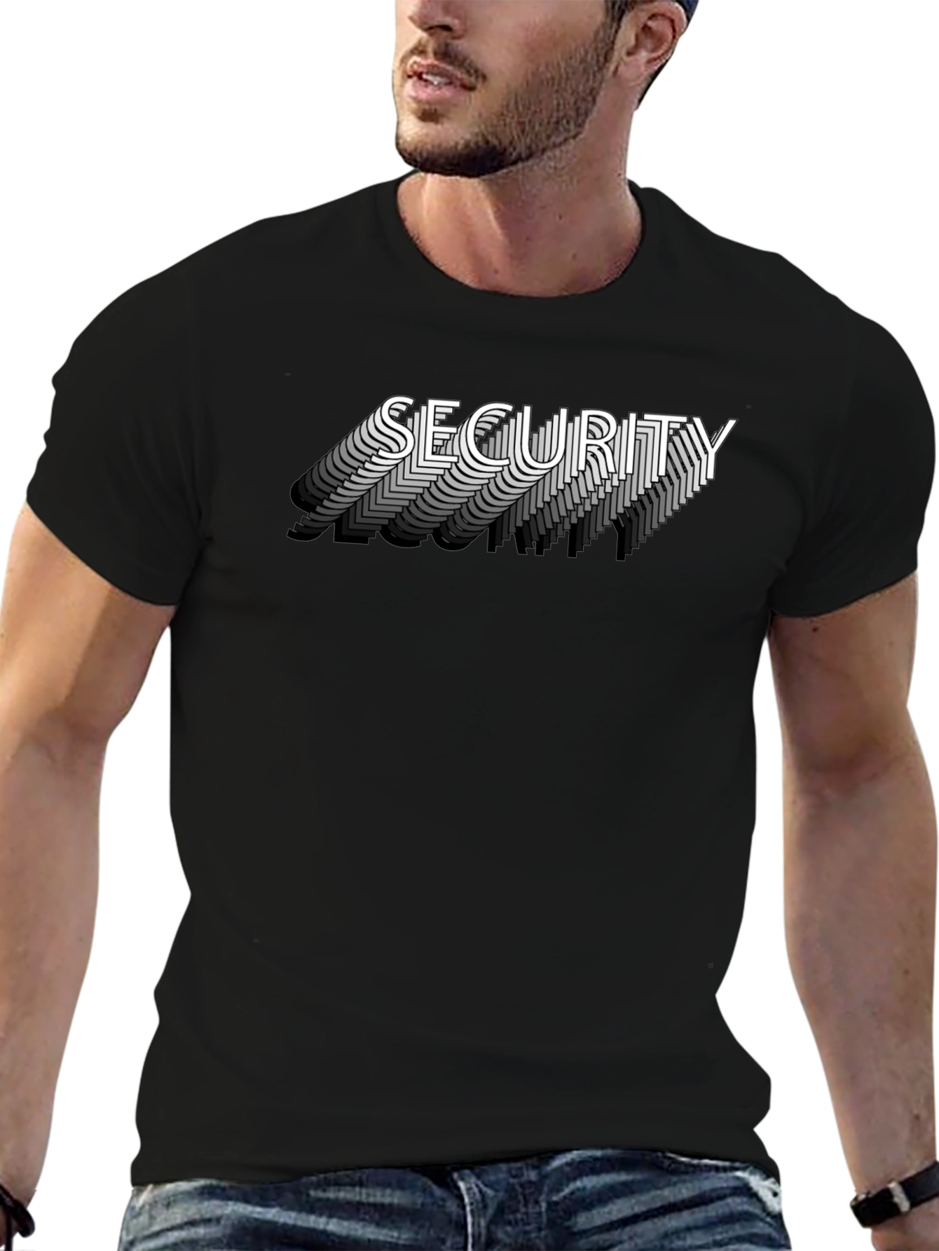 Security Graphic Tee - Cool Layered Shadow Print