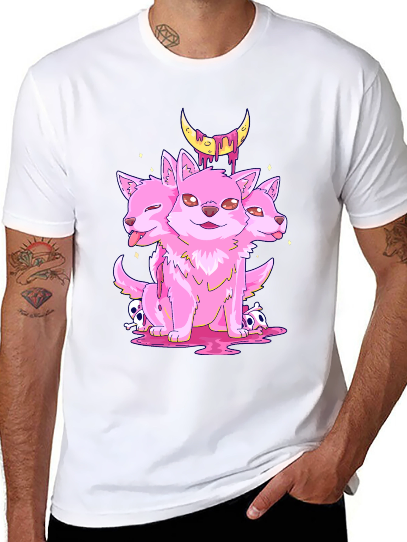 Three-Headed Puppy Moon Graphic Tee