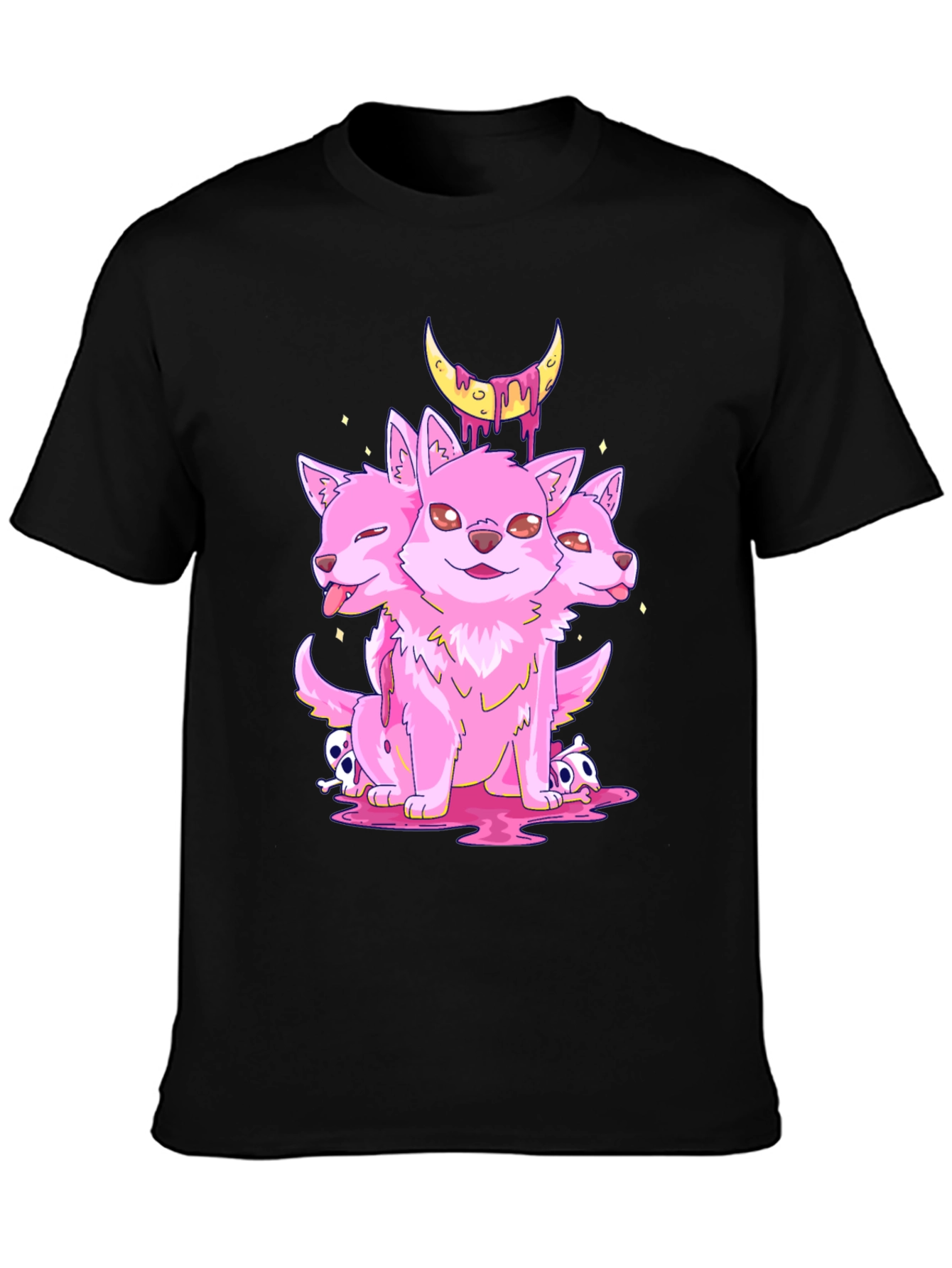 Three-Headed Puppy Moon Graphic Tee