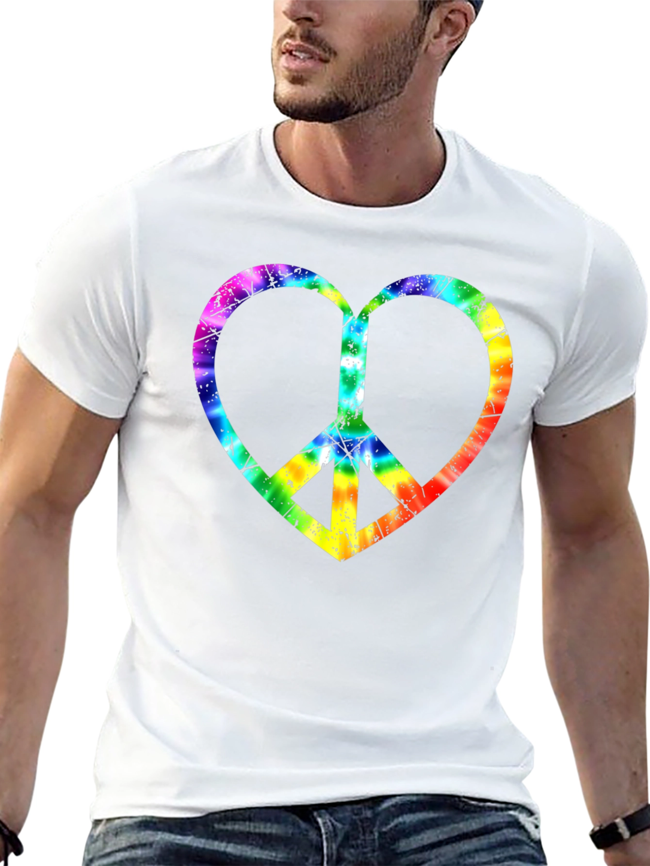 Peace Heart Tie-Dye Graphic Tee