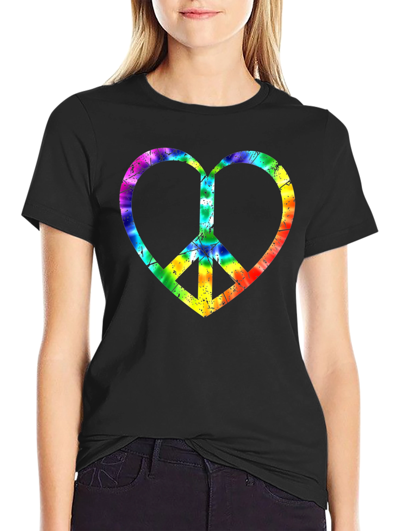 Peace Heart Tie-Dye Graphic Tee