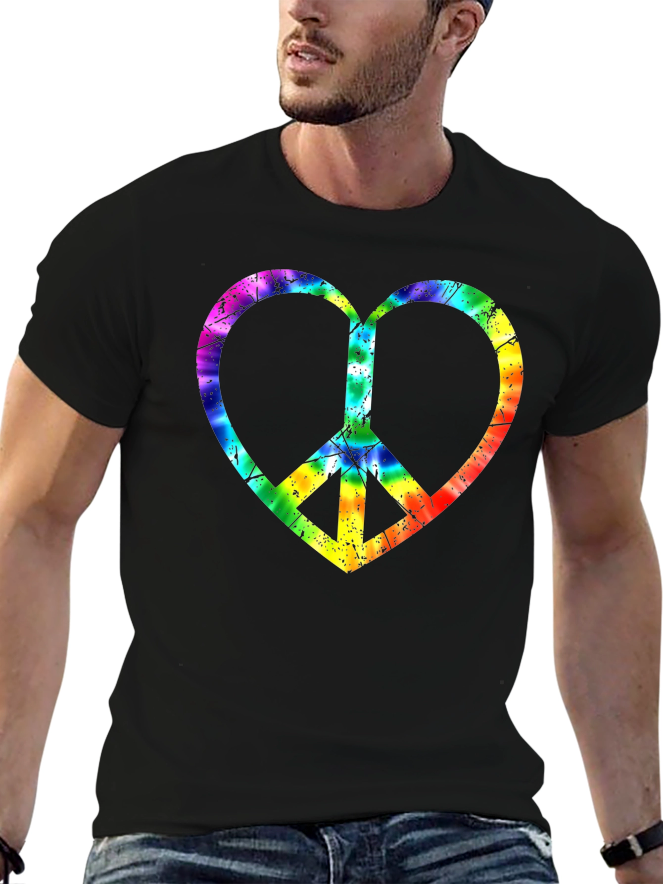Peace Heart Tie-Dye Graphic Tee