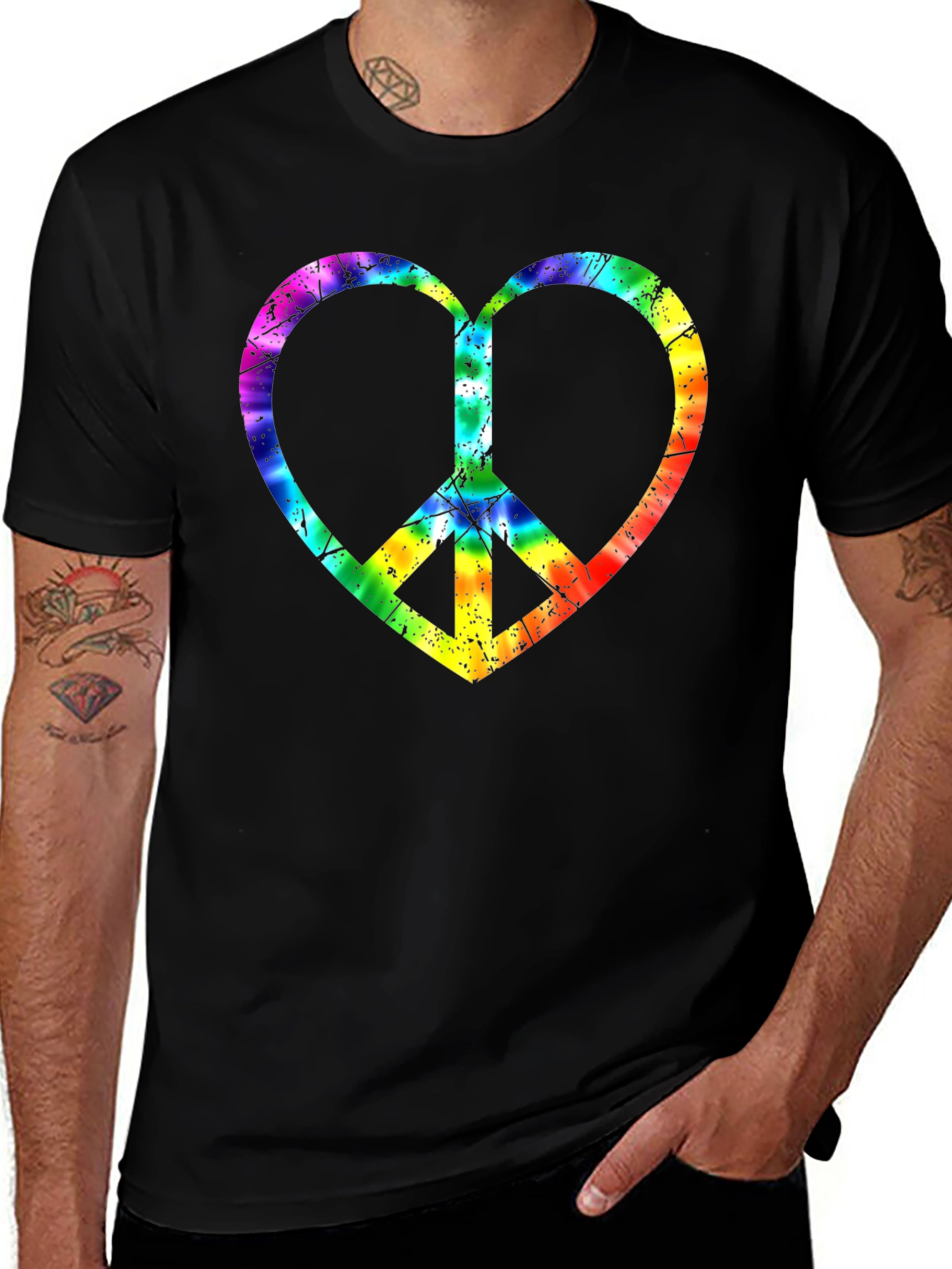 Peace Heart Tie-Dye Graphic Tee