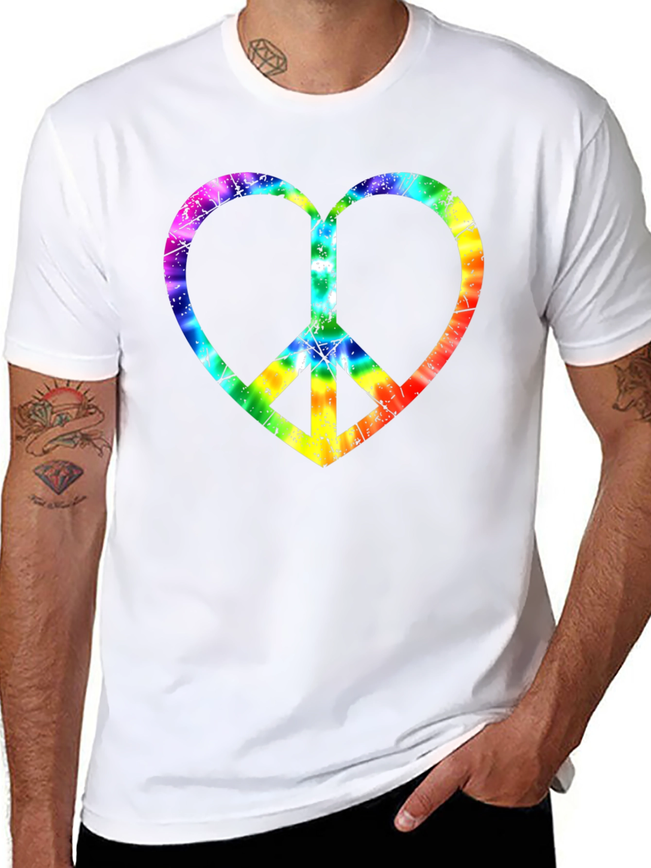 Peace Heart Tie-Dye Graphic Tee