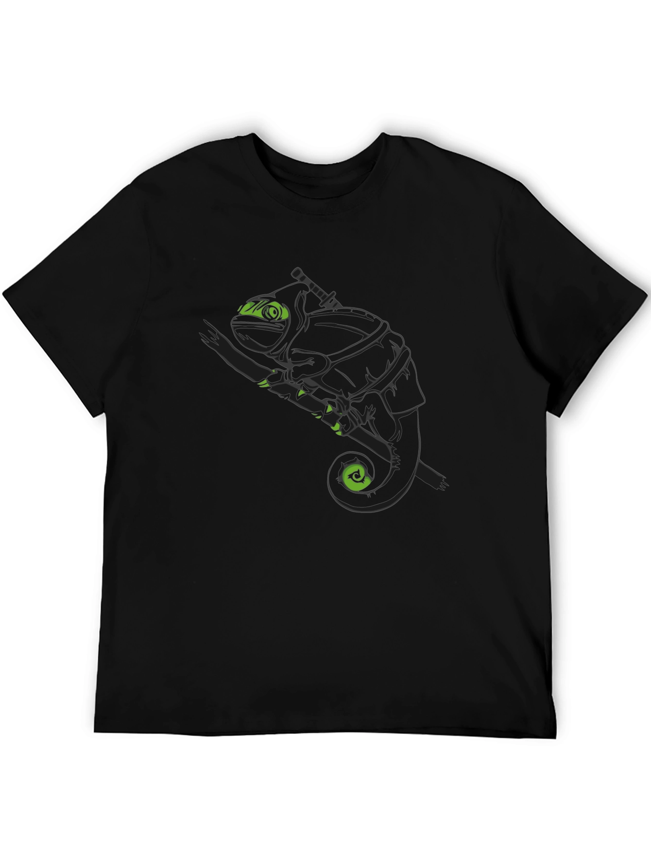 Ninja Chameleon Graphic Tee - Black Cotton T-Shirt