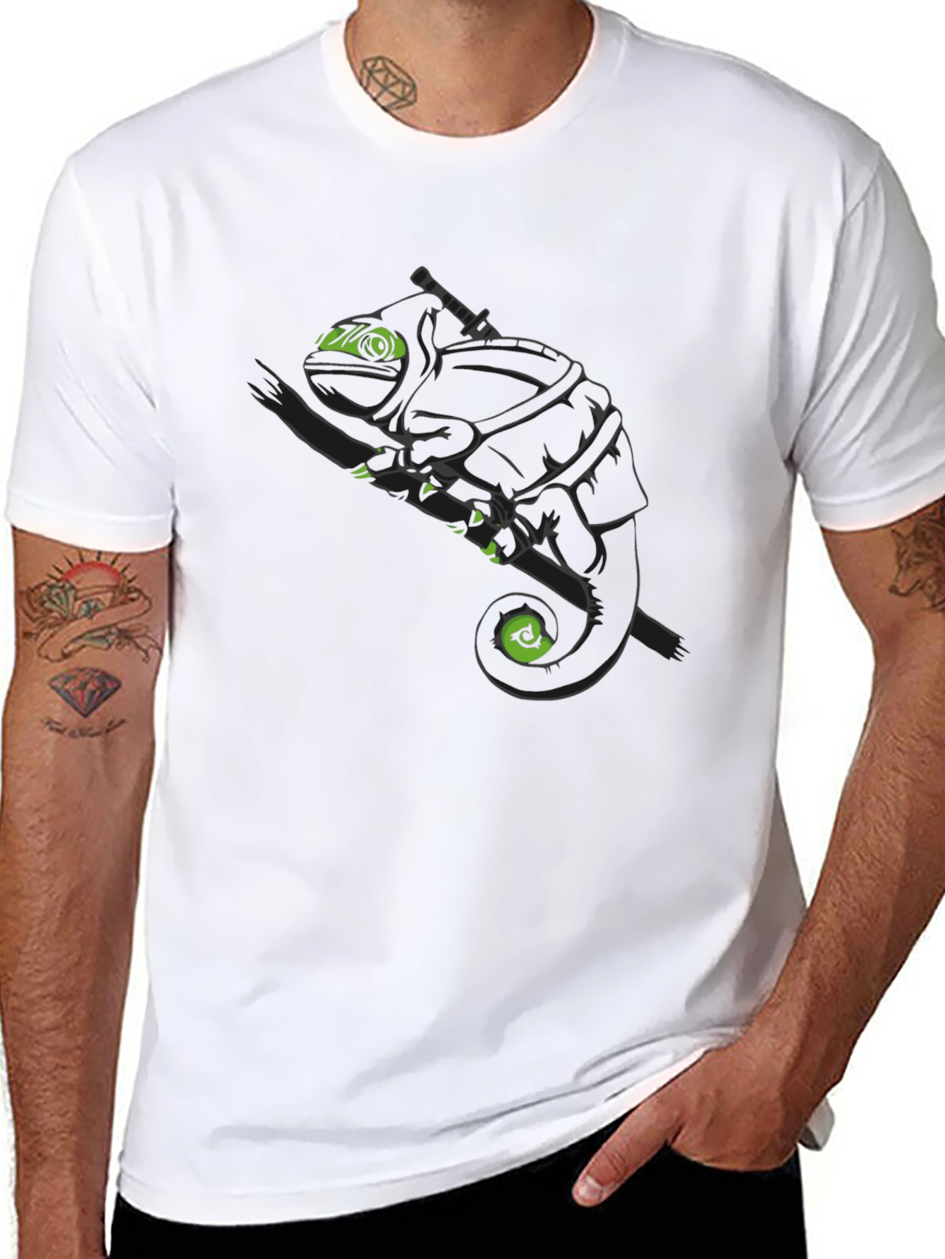 Ninja Chameleon Graphic Tee - Black Cotton T-Shirt
