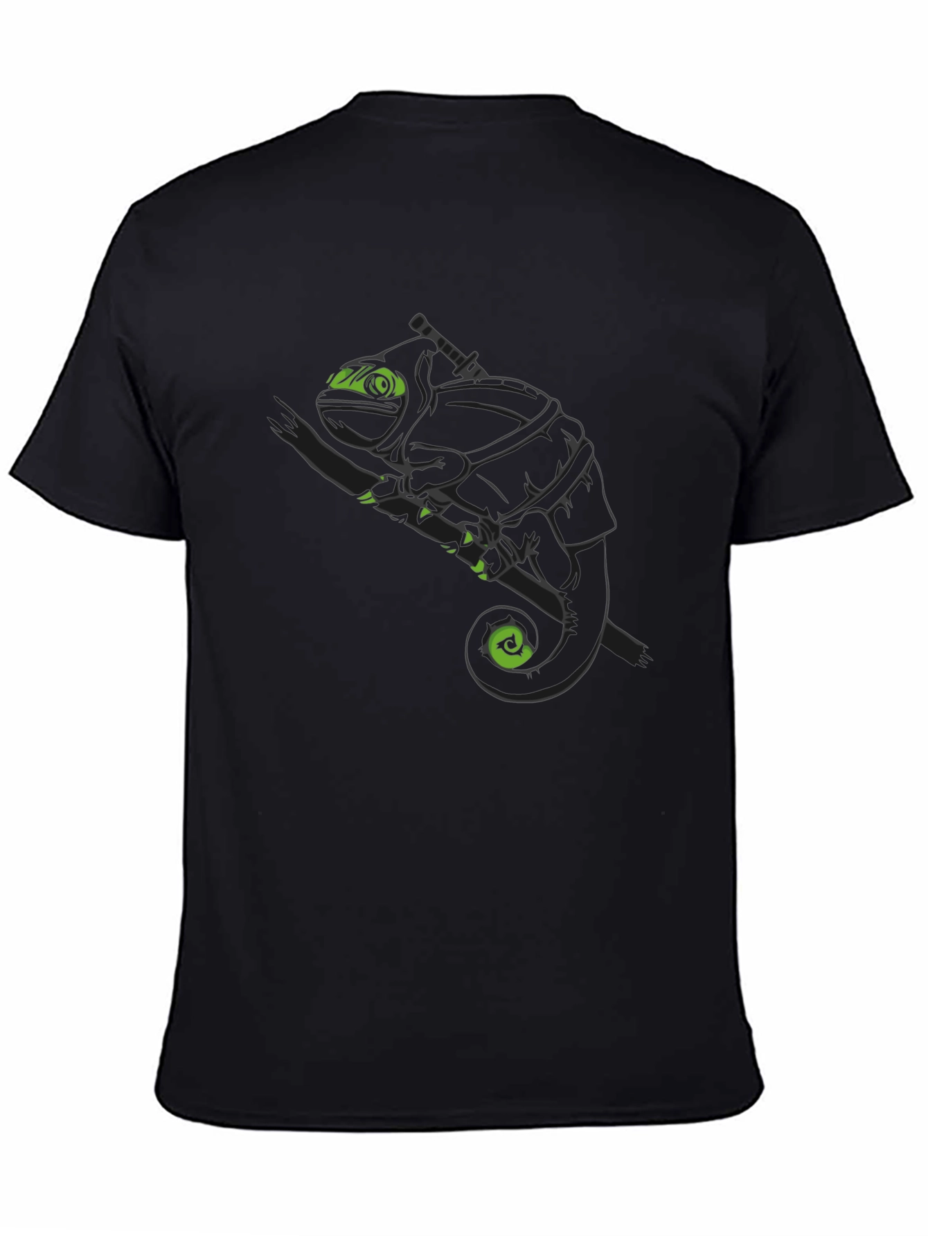 Ninja Chameleon Graphic Tee - Black Cotton T-Shirt