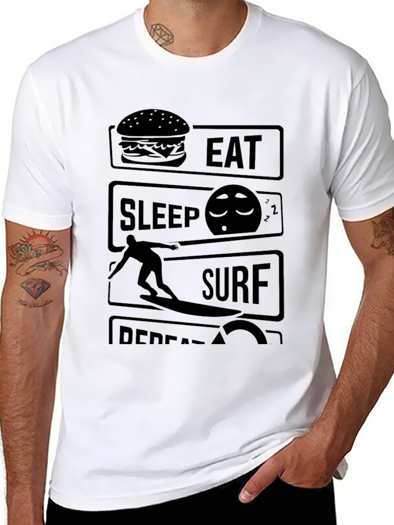 Eat Sleep Surf Repeat Graphic Tee