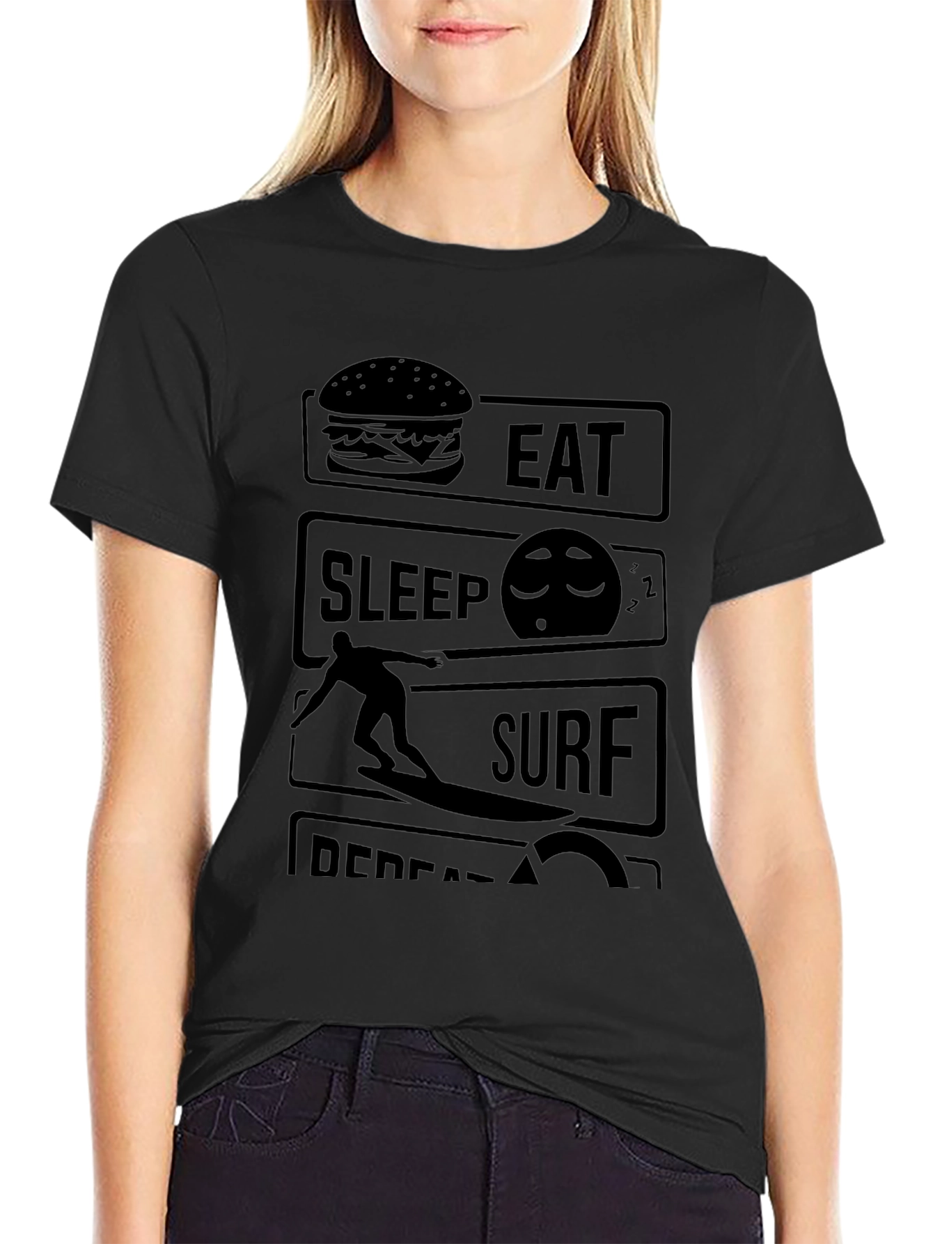Eat Sleep Surf Repeat Graphic Tee