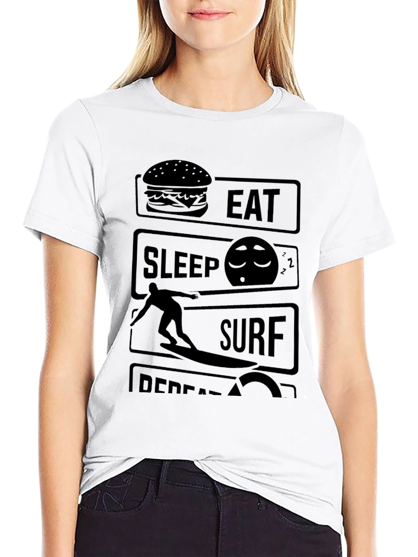 Eat Sleep Surf Repeat Graphic Tee