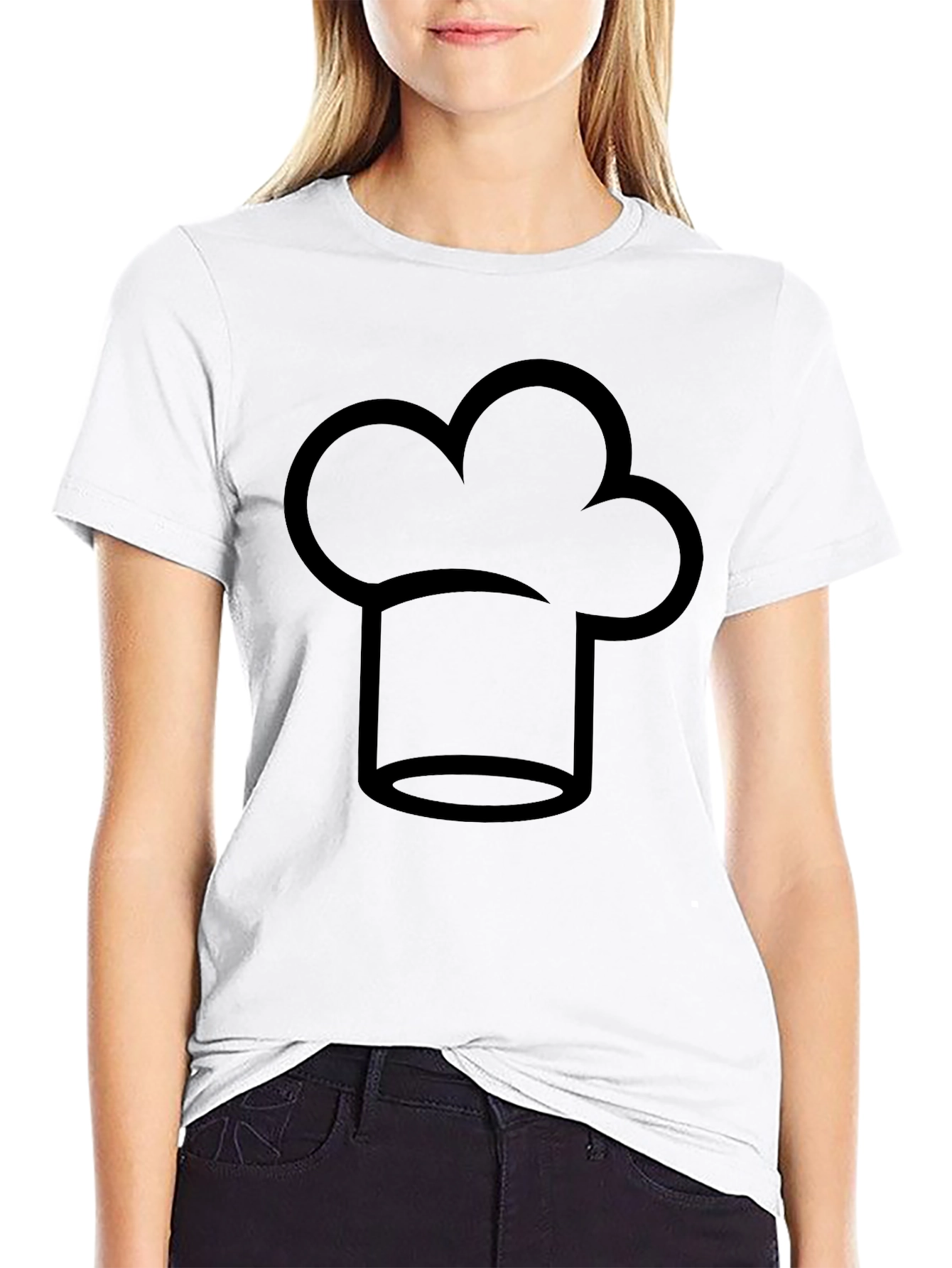 Chef Hat Graphic Tee - Black Cotton T-Shirt