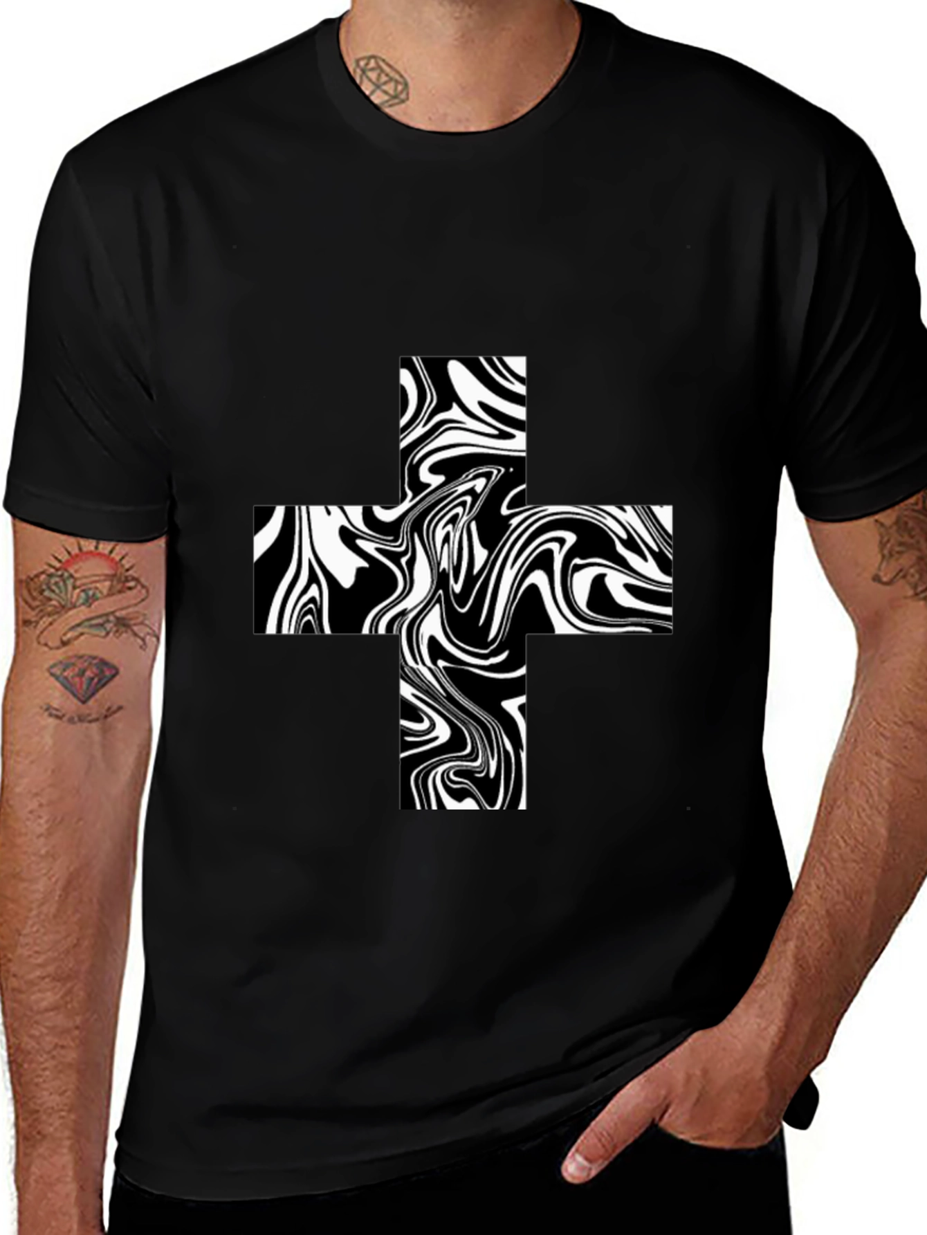 Abstract Swirl Plus Tee - Bold Graphic T-Shirt