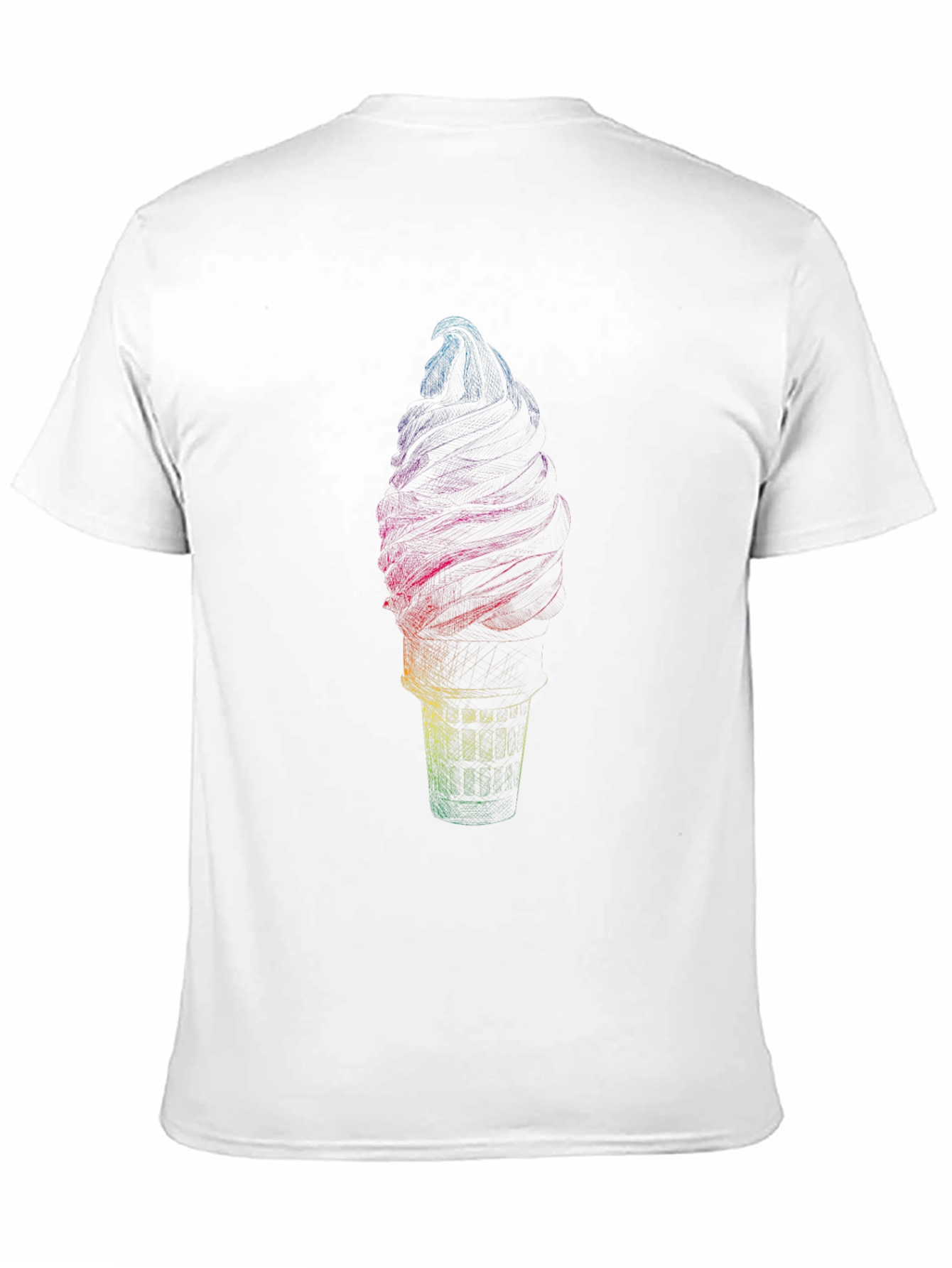 Rainbow Ice Cream Graphic Tee - Soft Cotton Blend