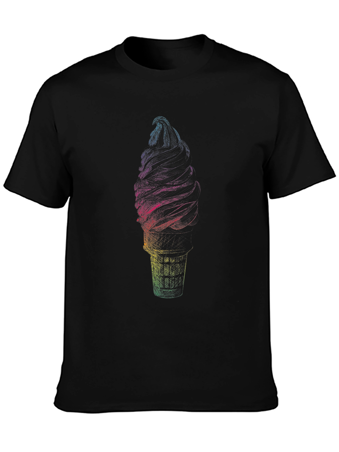 Rainbow Ice Cream Graphic Tee - Soft Cotton Blend