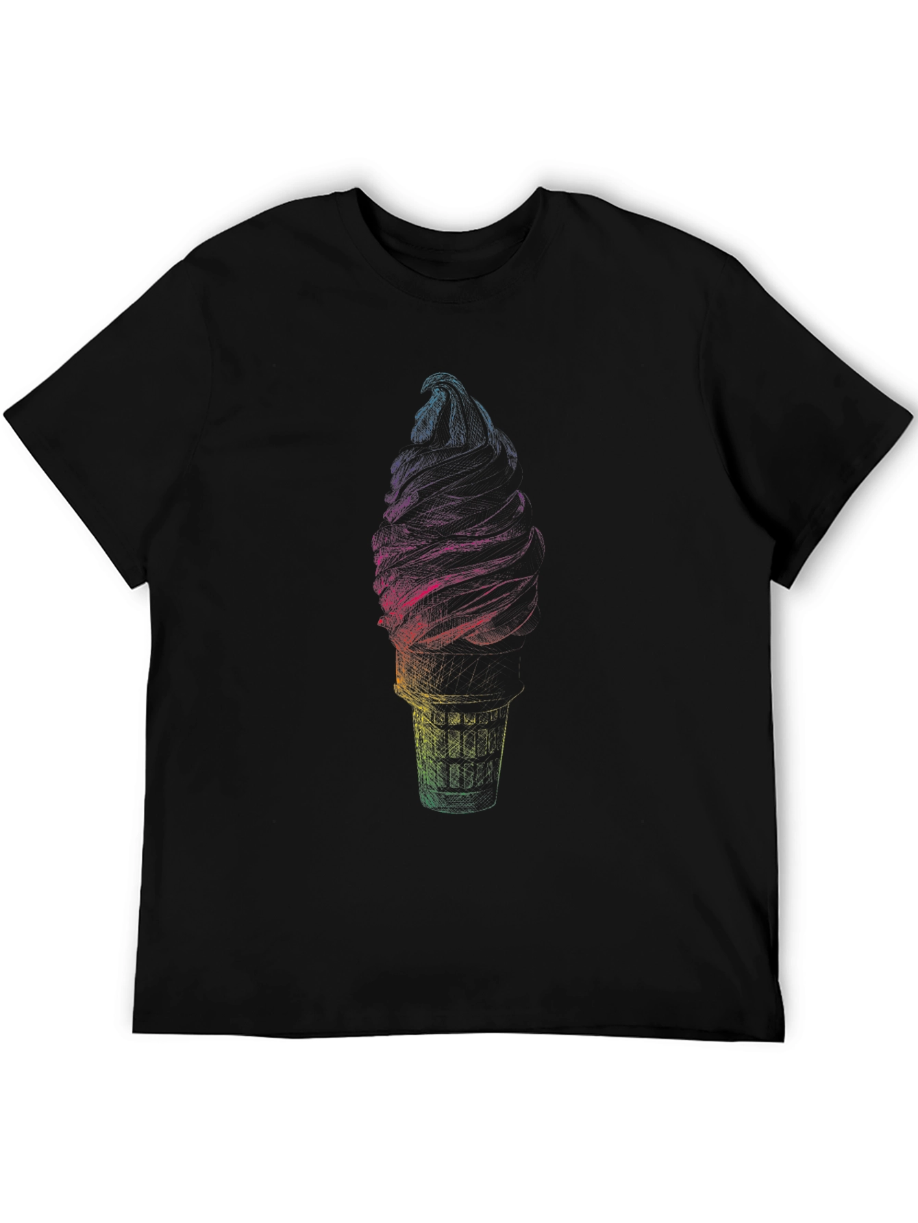 Rainbow Ice Cream Graphic Tee - Soft Cotton Blend
