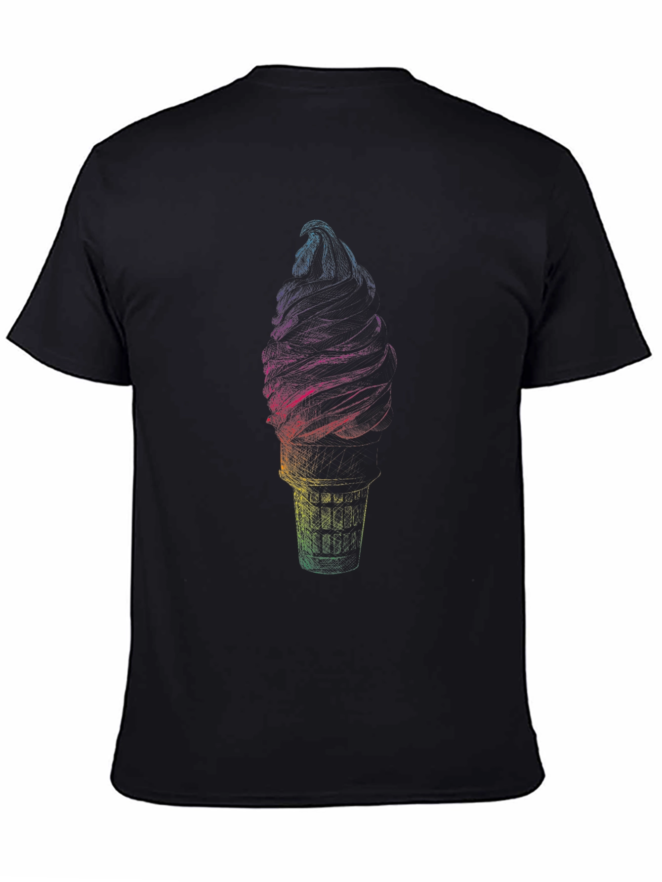 Rainbow Ice Cream Graphic Tee - Soft Cotton Blend